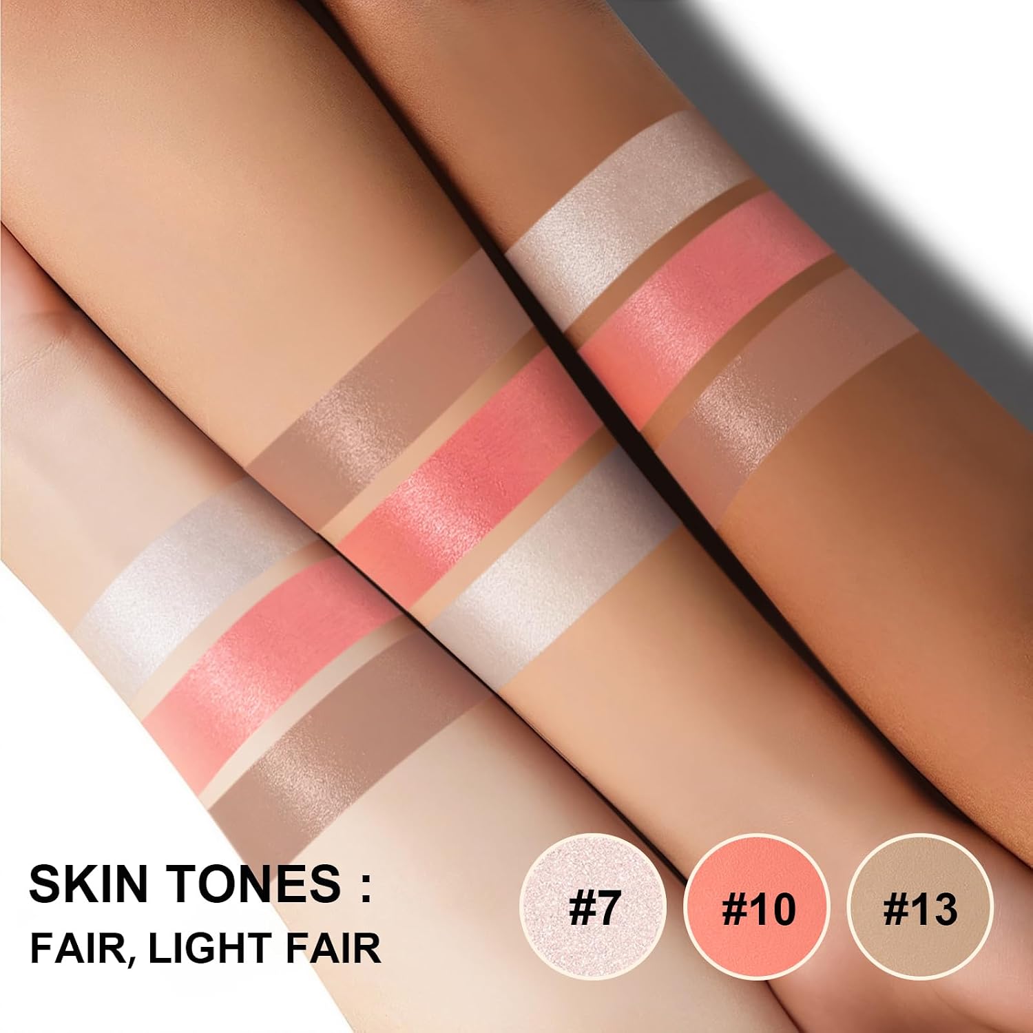 3Pcs Contour Stick Kit, Shades with Highlighter Blush Bronzer, #1 FAIR | Sculpt the Cheeks, Longwear Smooth Non-greasy Formula for All Skin Type, Dewy & Matte Finish - Image 4