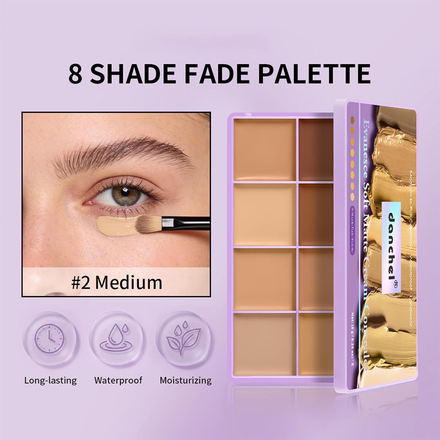 8Color Cream Concealer Foundation Palette,Soft Matte Cream Concealer,Medium | Long-Lasting & Smudge Blendable, Full Coverage Contour Palette,Colour Correcting for Dark Circles Acne & Redness,Acne,Blemish - Image 3