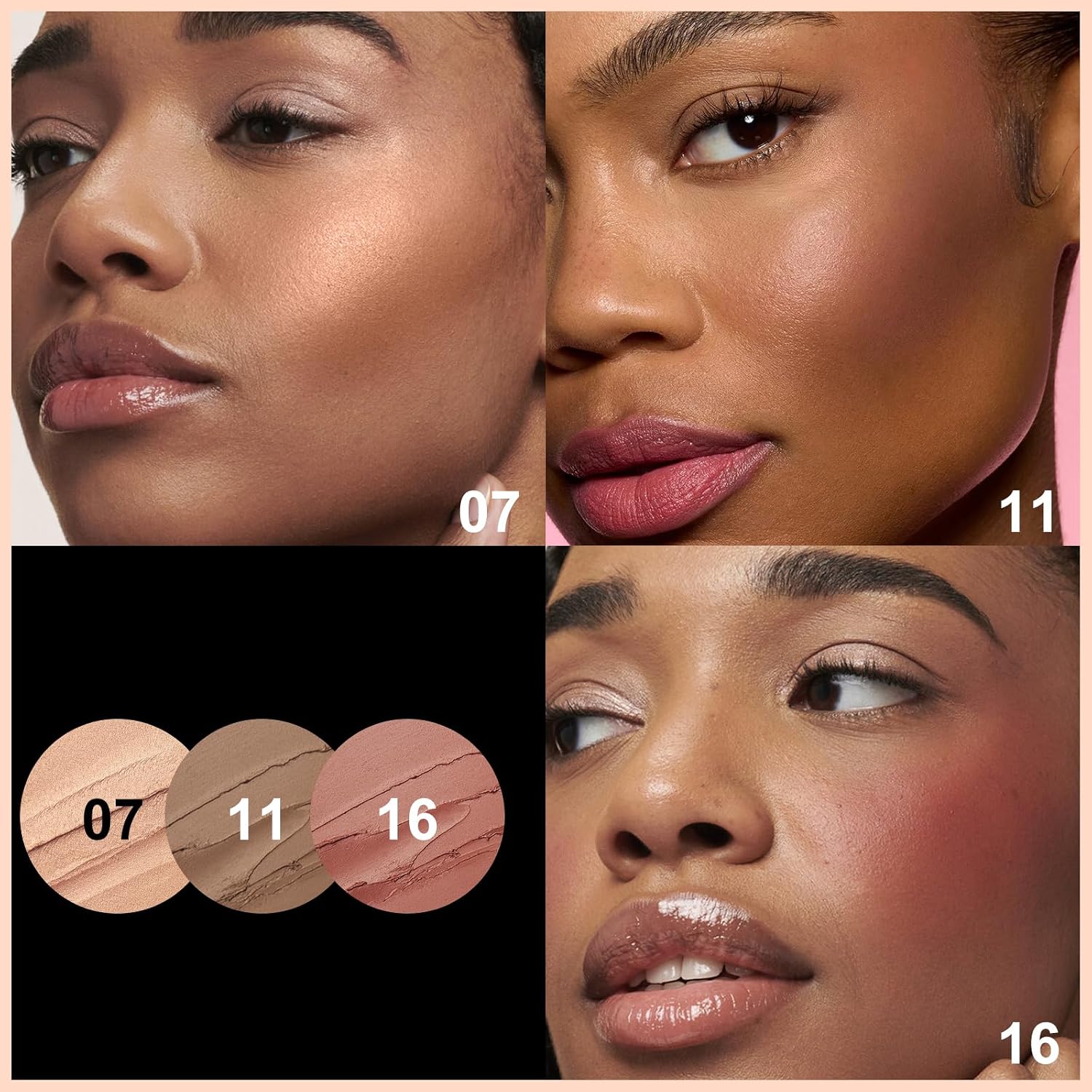 FOCALLURE 3 Pcs Cream Contour Sticks,Shades with Highlighter & Bronzer & Blush,Non-greasy Long-wear Face Contouring Pen,Easy to Sculpt the Face and Create a Lightweight Finishing Makeup,MEDIUM - Image 4