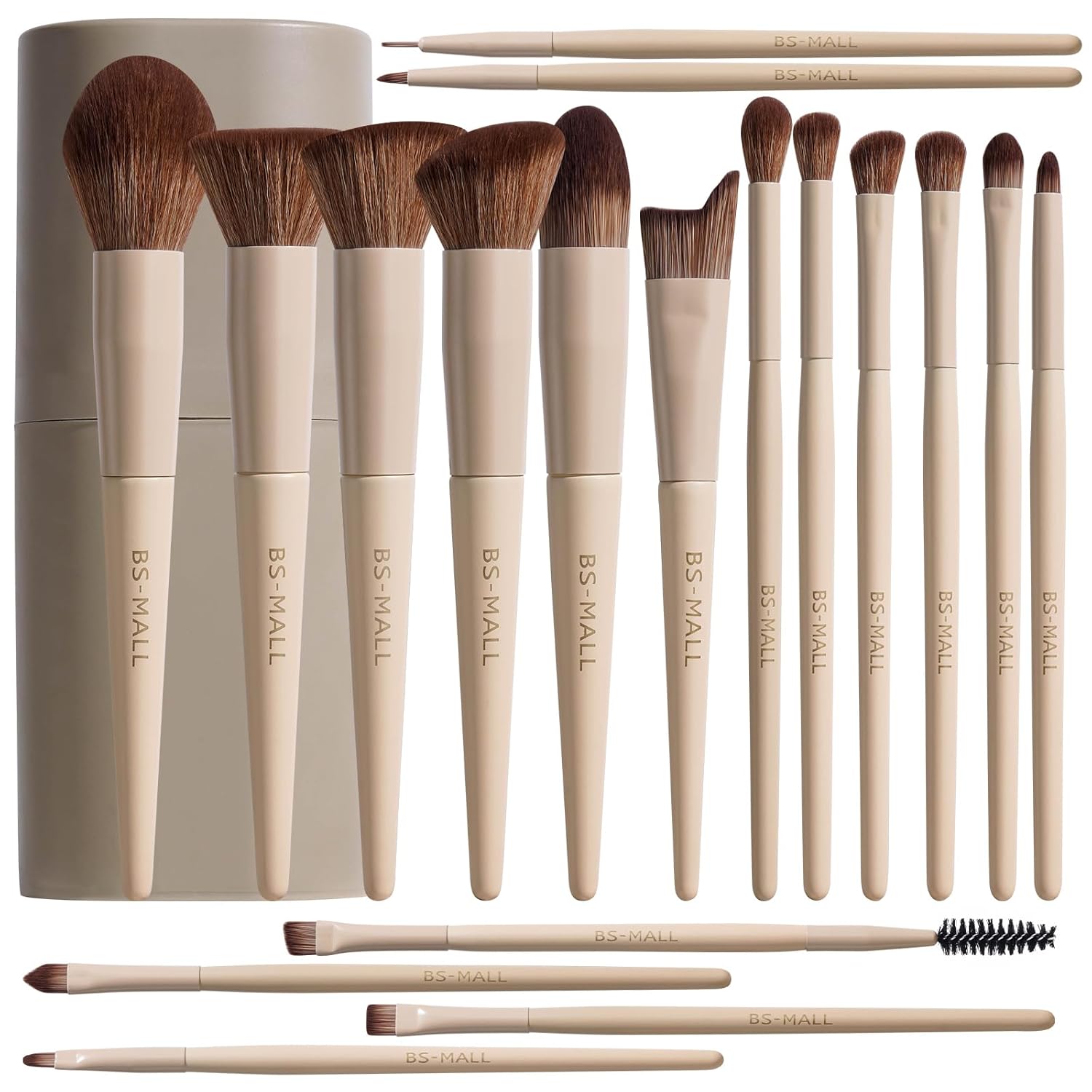 Professional Makeup Brush Set with Travel Case 18 Pcs for Makeup Artists | Foundation Concealer Powder, Blush & Eyeshadow for Beginners Beauty Enthusiasts