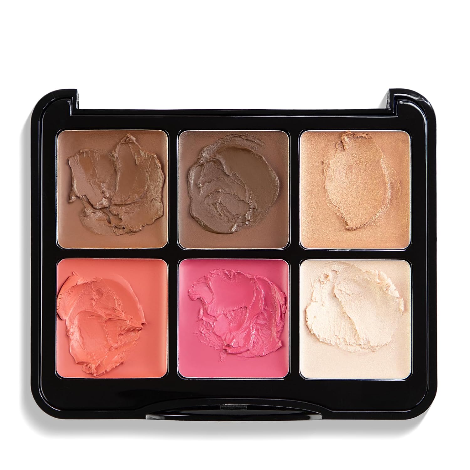W7 Let's Face It Cream Palette - Light Soft Glow | 6-Pan Bronzer, Blush and Highlight, Creamy Blendable Formula - Image 5
