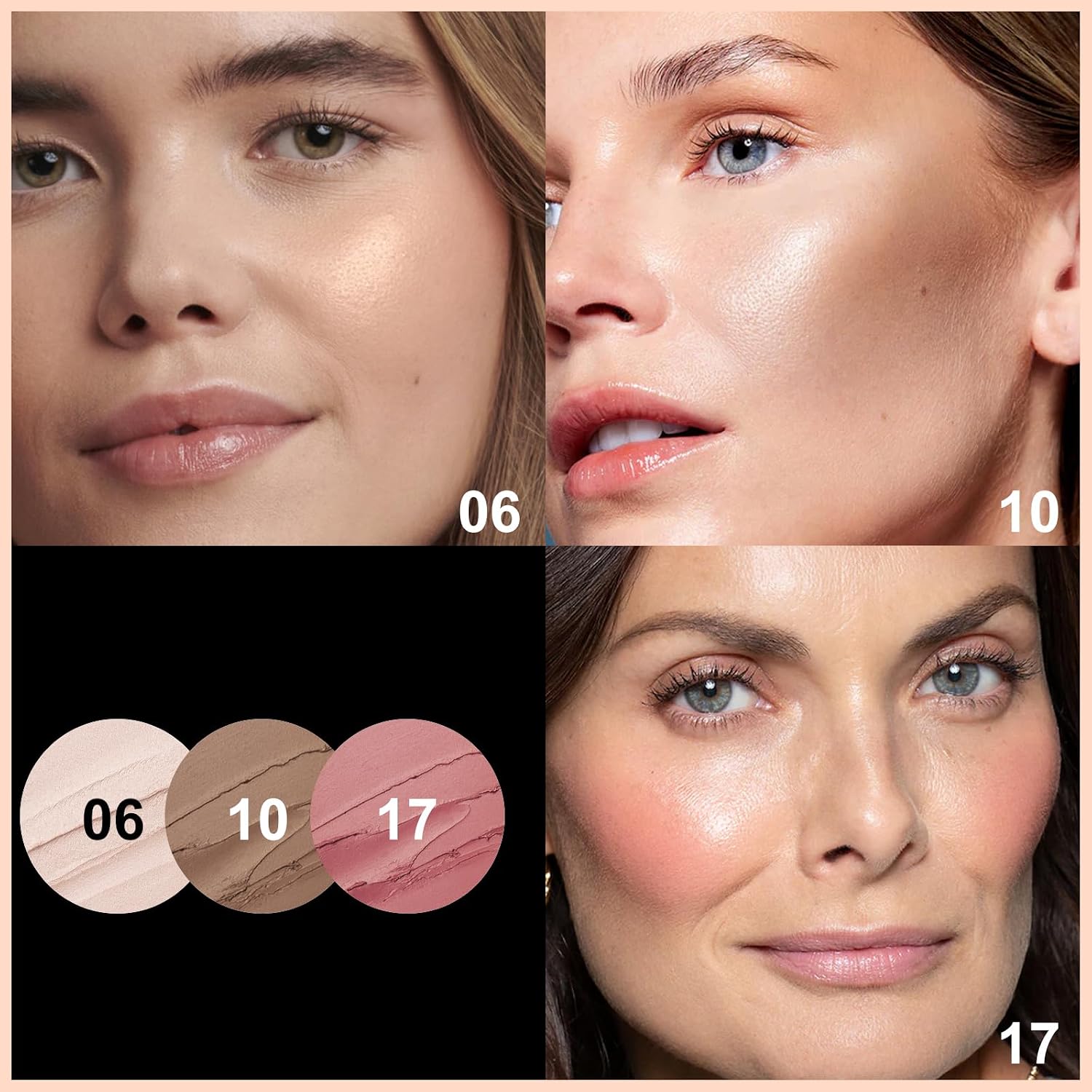 FOCALLURE 3 Pcs Cream Contour Sticks,Shades with Highlighter & Bronzer & Blush,Non-greasy Long-wear Face Contouring Pen,Easy to Sculpt the Face and Create a Lightweight Finishing Makeup,LIGHT-MEDIUM - Image 5