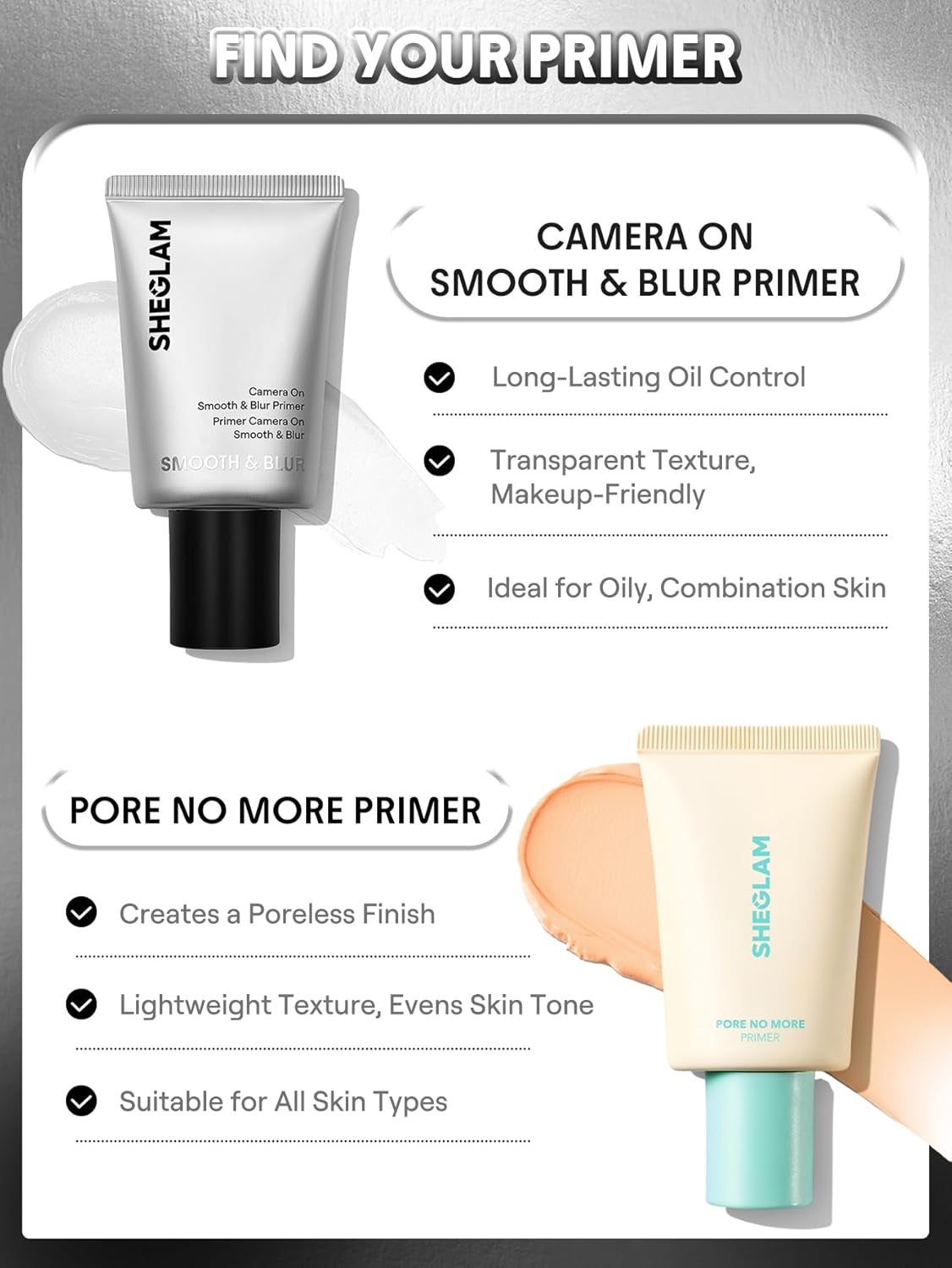 SHEGLAM Camera On Smooth & Blur Primer Mattifying Makeup Base Primer for Smoothing Skin - Image 3