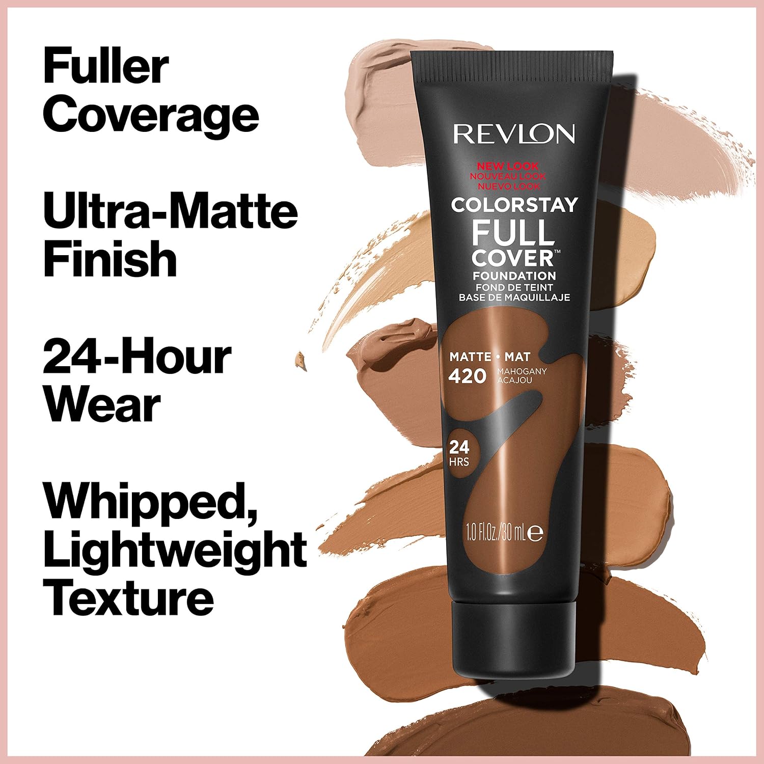 Revlon ColorStay Full Cover Foundation, 220 Natural Beige, 1.0 fl oz | Full-coverage longwear matte foundation. Lightweight, heat & sweat resistant face makeup. - Image 3