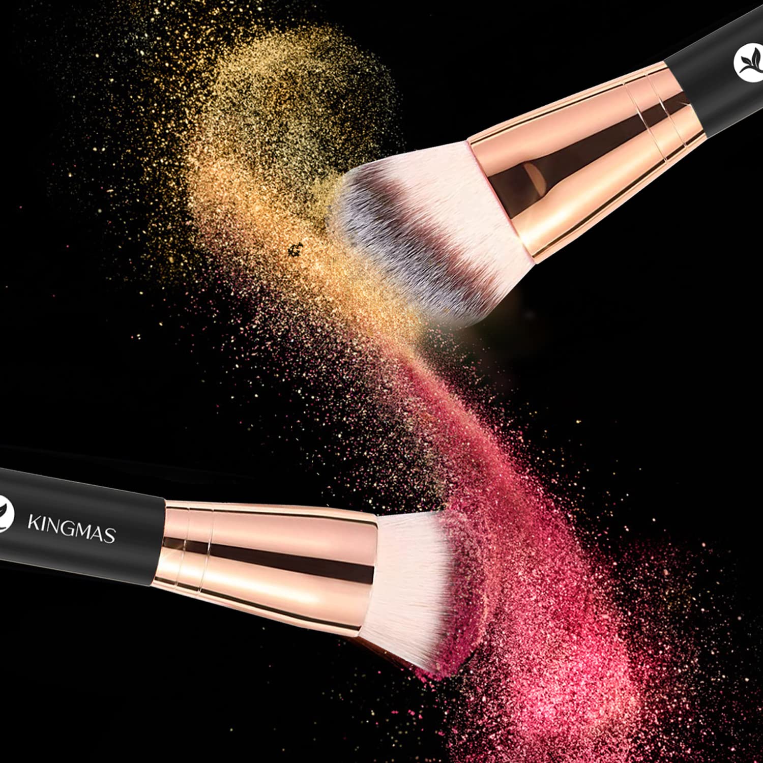 Foundation Brush, Premium Dual Powder Concealer Makeup Brush | Double Ended Contour Brushes Flat & Angled Top for Blending Liquid Powder Concealer Cream Blush - Image 7