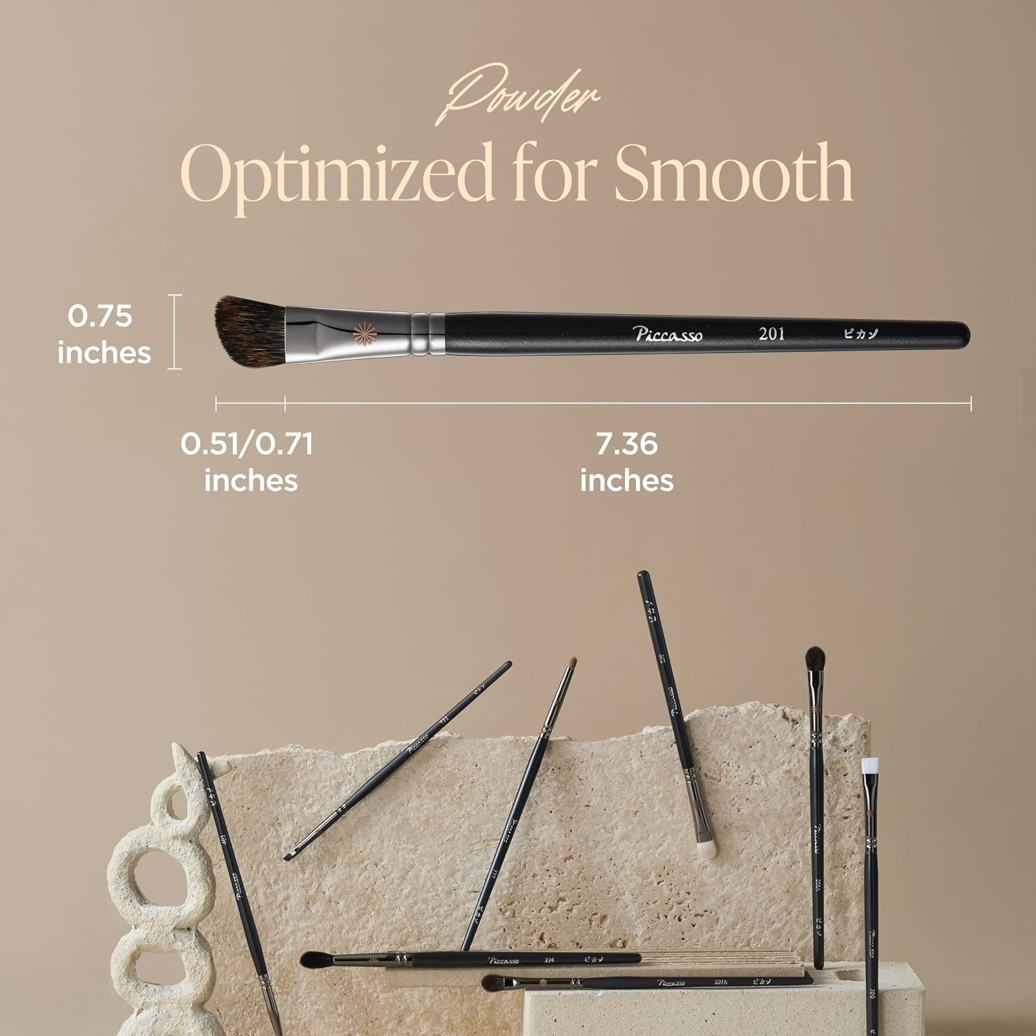 Piccasso 201 Nose Shading Brush – Soft Hair Makeup Brush for Nose Shaper and Face Makeup, Small Angled Brush for Precise Contouring and Blending, Korean Professional Beauty Tool for Daily Use - Image 2