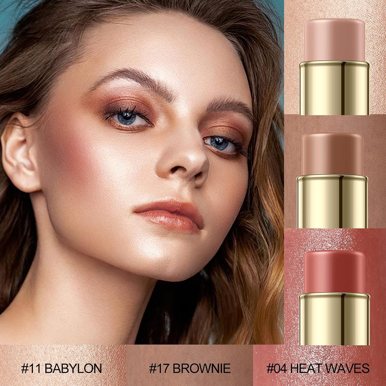 3 Pcs MEDIUM Contour Stick Set,Professional Makeup Kit for All Skin | FALOCUTUS Cream Blush & Highlighter Bronzer Pen,Long Lasting & Smooth Natural Face Contouring Illuminator - Image 2