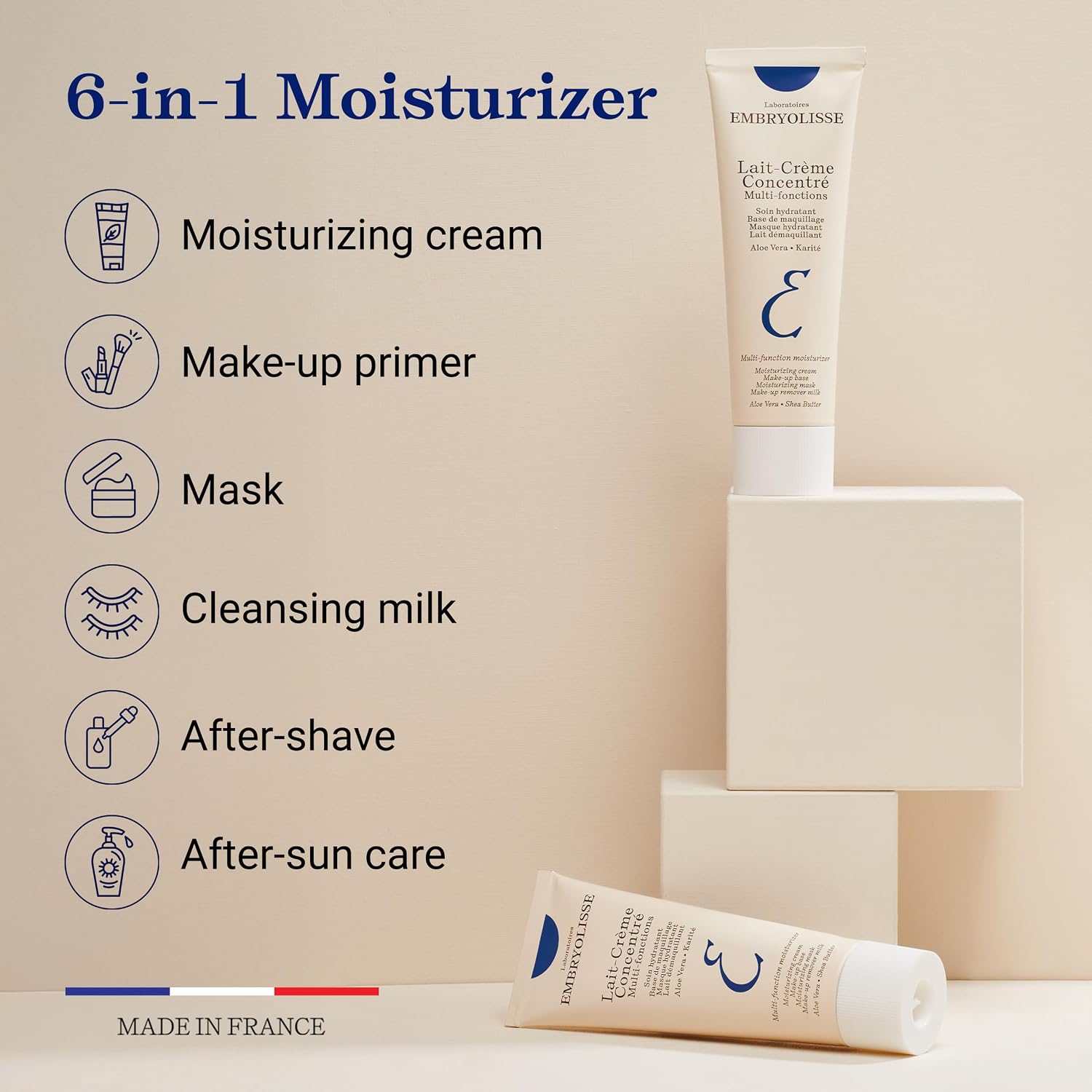 Embryolisse Lait-Crème Concentré Face Moisturizer and Makeup Primer, French Face Cream With Shea Butter & Aloe Vera - Image 3