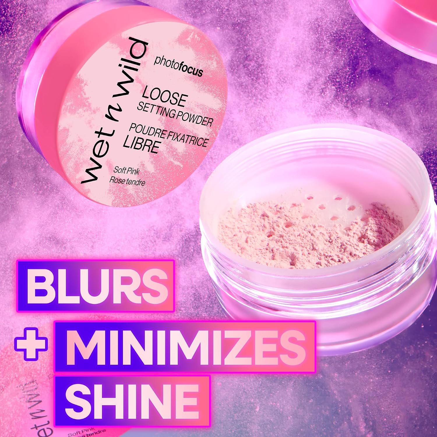 wet n wild Photo Focus Loose Setting Powder, Lightweight Silky Formula, Radiant Tint for a Luminous Glow, Blurring & Oil-Control Finish, Long-Lasting Makeup Setting Powder, Cruelty-Free - Soft Pink - Image 5