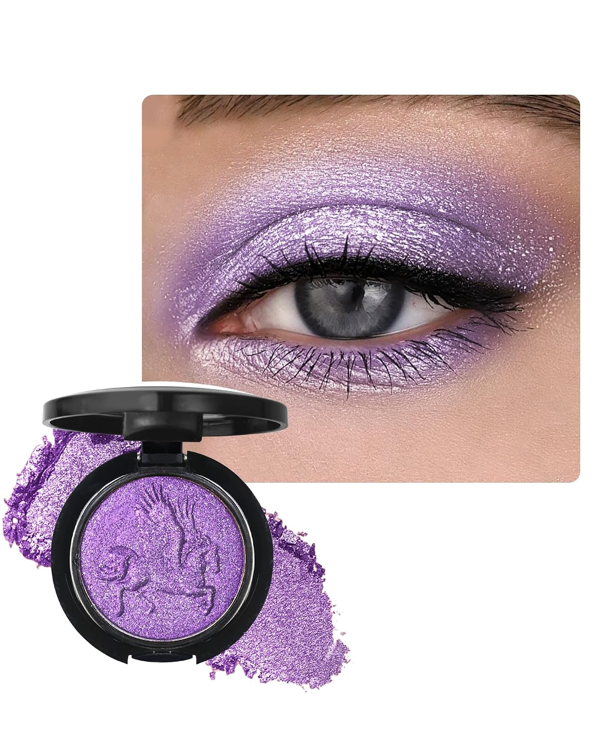 Glitter Eyeshadow Palette,Purple Holographic Metallic Iridescent Eye Shadow | Shimmer Duochrome Eyeshadow Palette,Long Lasting Rich Color Eye Shadow,Thanksgiving Christmas Fairy Eye Makeup Gift for Women