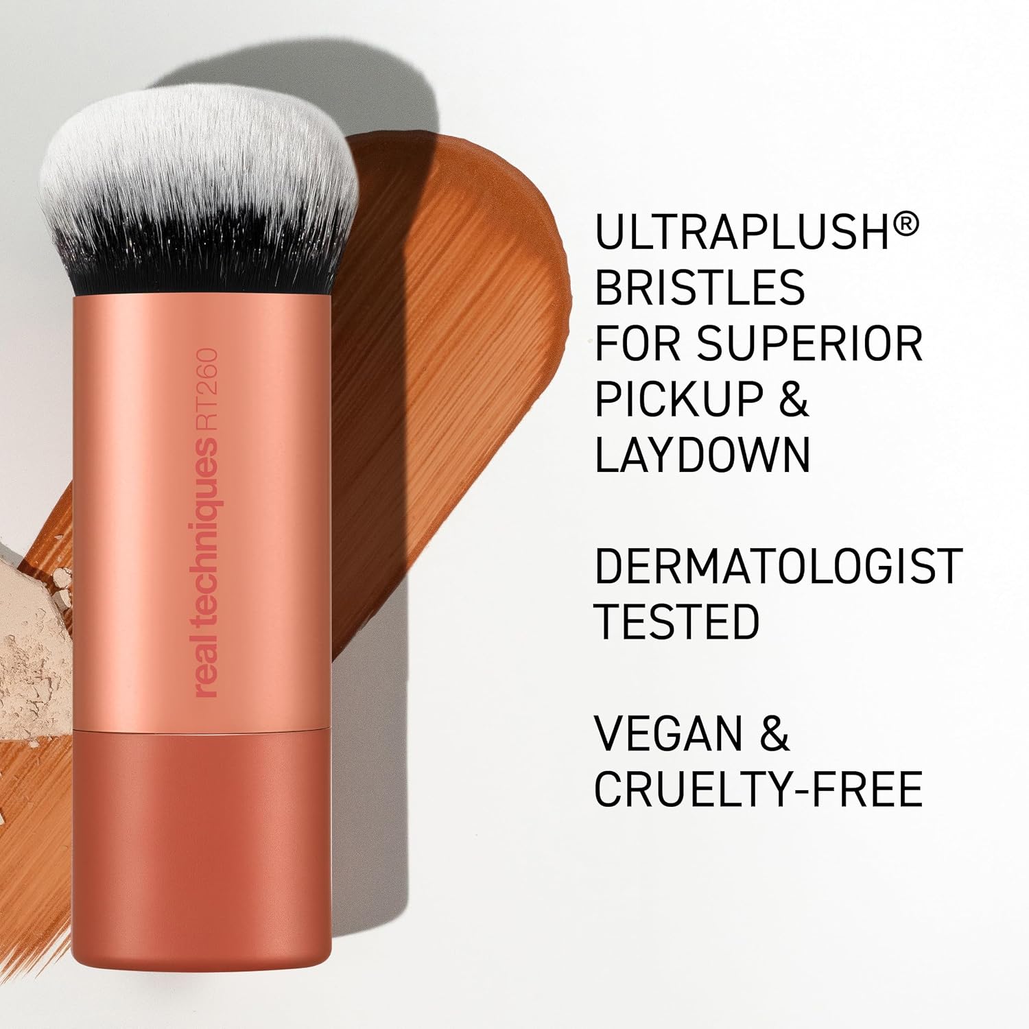 Real Techniques Bubble Blending Brush, Makeup Brush For Foundation and Tint | Face brush for liquid and cream products, ultra dense, for quick all-over blending, UltraPlush bristles, cruelty-free - Image 4