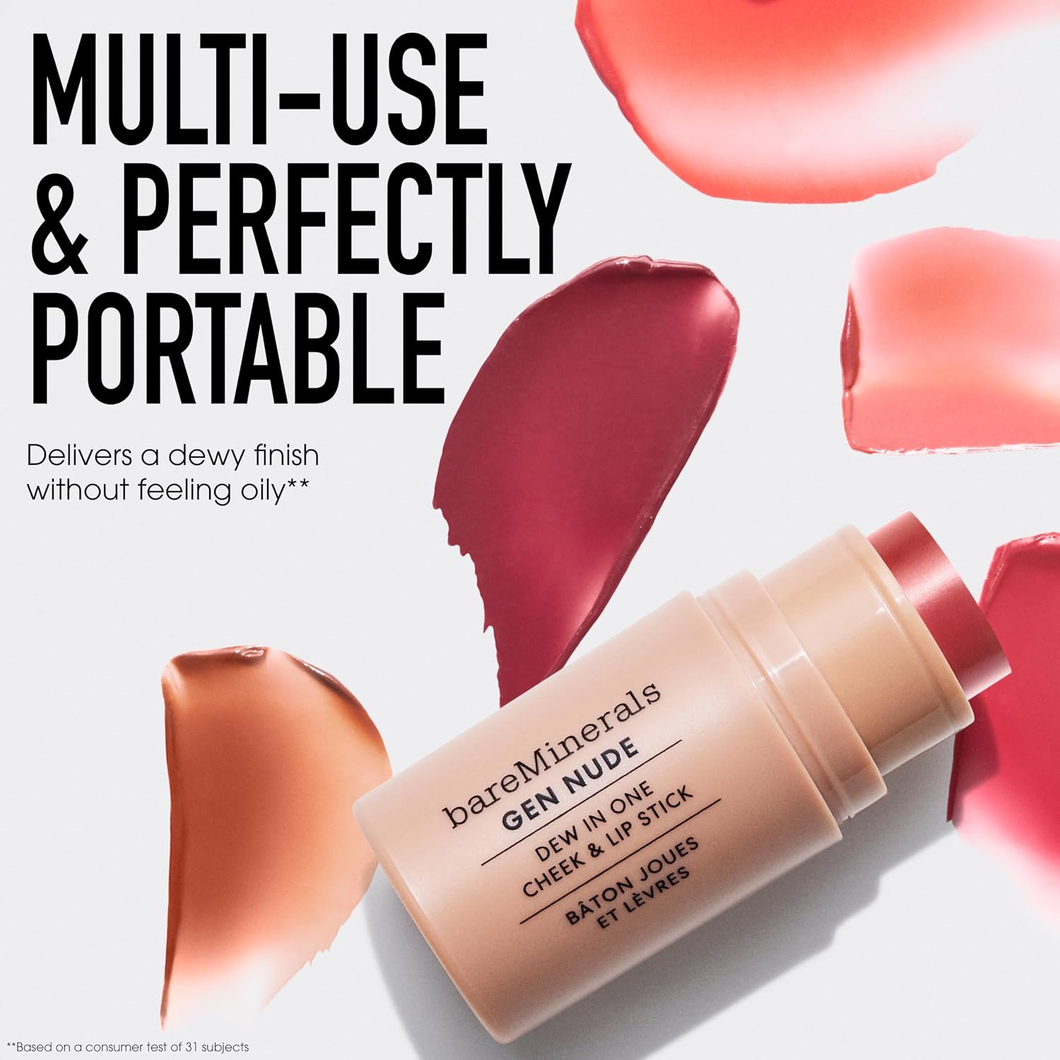 bareMinerals GEN NUDE Dew in One Cheek & Lip Stick Multi-Use Cream Balm for Lips & Cheeks, Hydrating, Buildable Color, Natural Dewy Finish, Travel-Friendly - Image 7