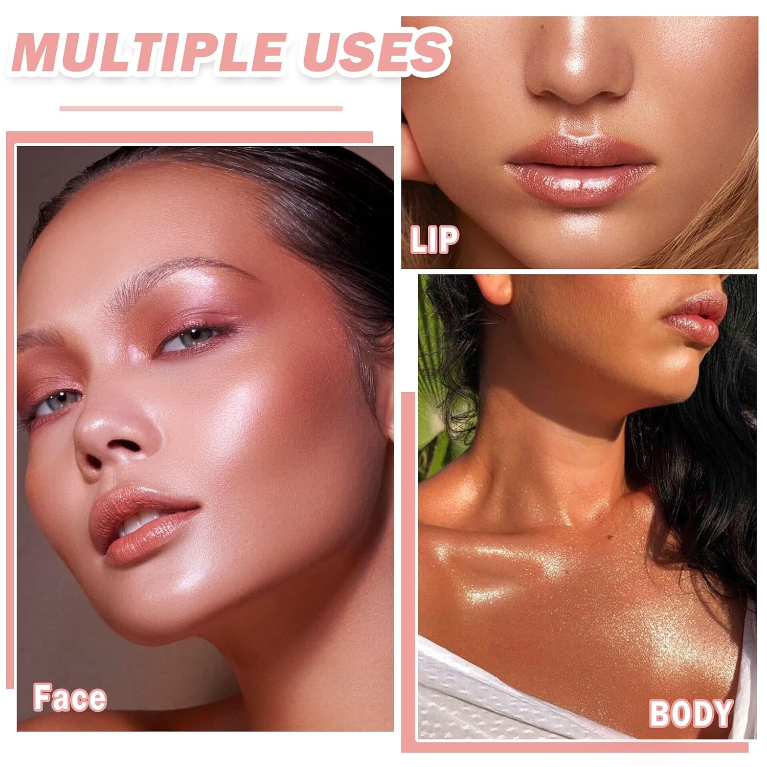 White Highlighter Makeup Palette, Shimmer Powder, 01 Pearl White | Waterproof Long-Lasting Luminous Finish, Silky Blendable Brightens Face Highlighters Contour Powder Makeup Palette - Image 6