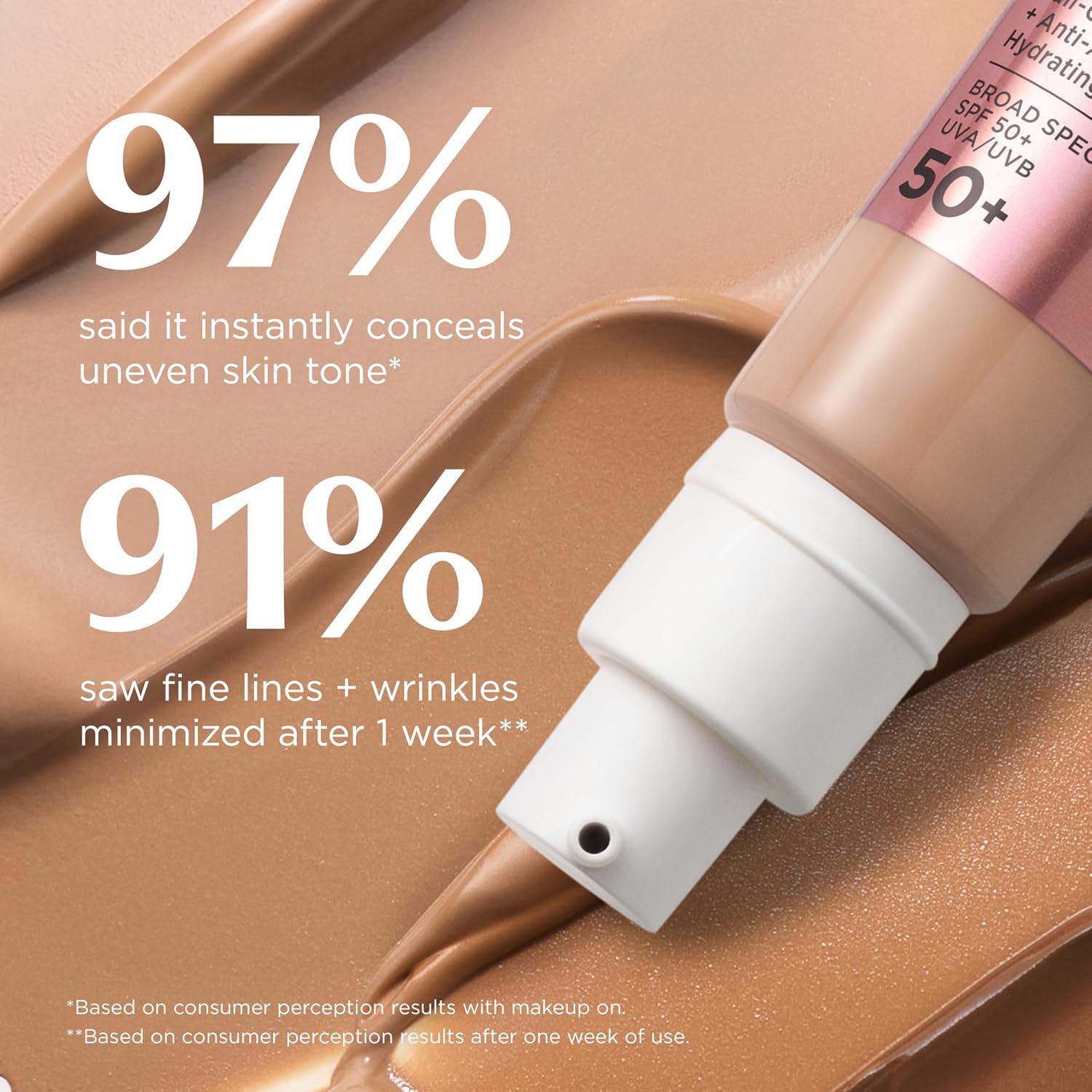 IT Cosmetics CC+ Cream Illumination Radiant Foundation with SPF 50+ | Full Coverage Color Correcting Foundation for Normal/Dry + Mature Skin - Anti-aging Hydrating Serum, Peptide + Niacinamide - Image 8
