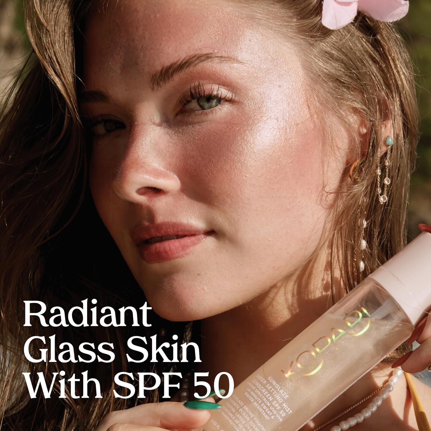 Kopari Sunglaze Sheer Setting Mist Sunscreen SPF 50, Weightless, Fast Drying, Ultra-Fine Setting Spray, Made With Hyaluronic Acid, Sets Makeup For A Hydrated, Dewy Finish, 2.53 fl oz - Image 4