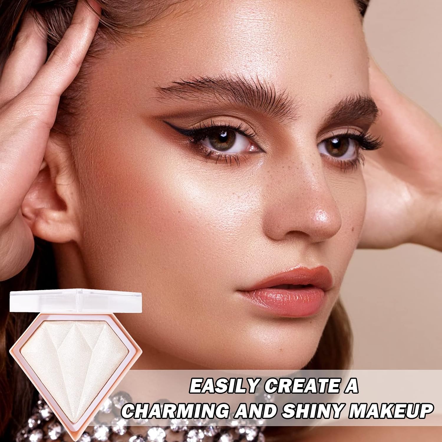 White Highlighter Makeup Palette, Shimmer Powder, 01 Pearl White | Waterproof Long-Lasting Luminous Finish, Silky Blendable Brightens Face Highlighters Contour Powder Makeup Palette - Image 7