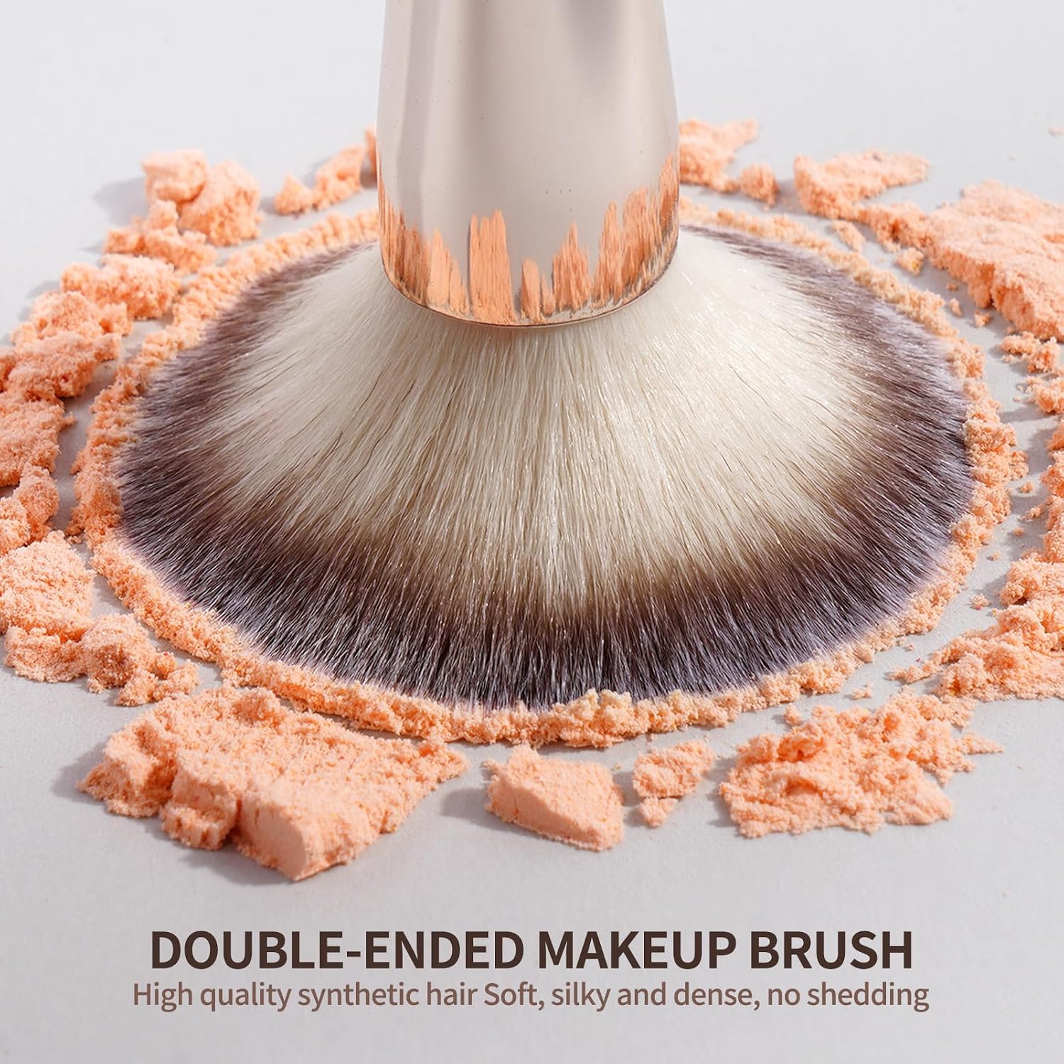 MAANGE Foundation Makeup Brushes, 2Pcs Double Ended Makeup Brush for Blending Liquid Powder Concealer Cream Blush Buffe (Gold) - Image 6