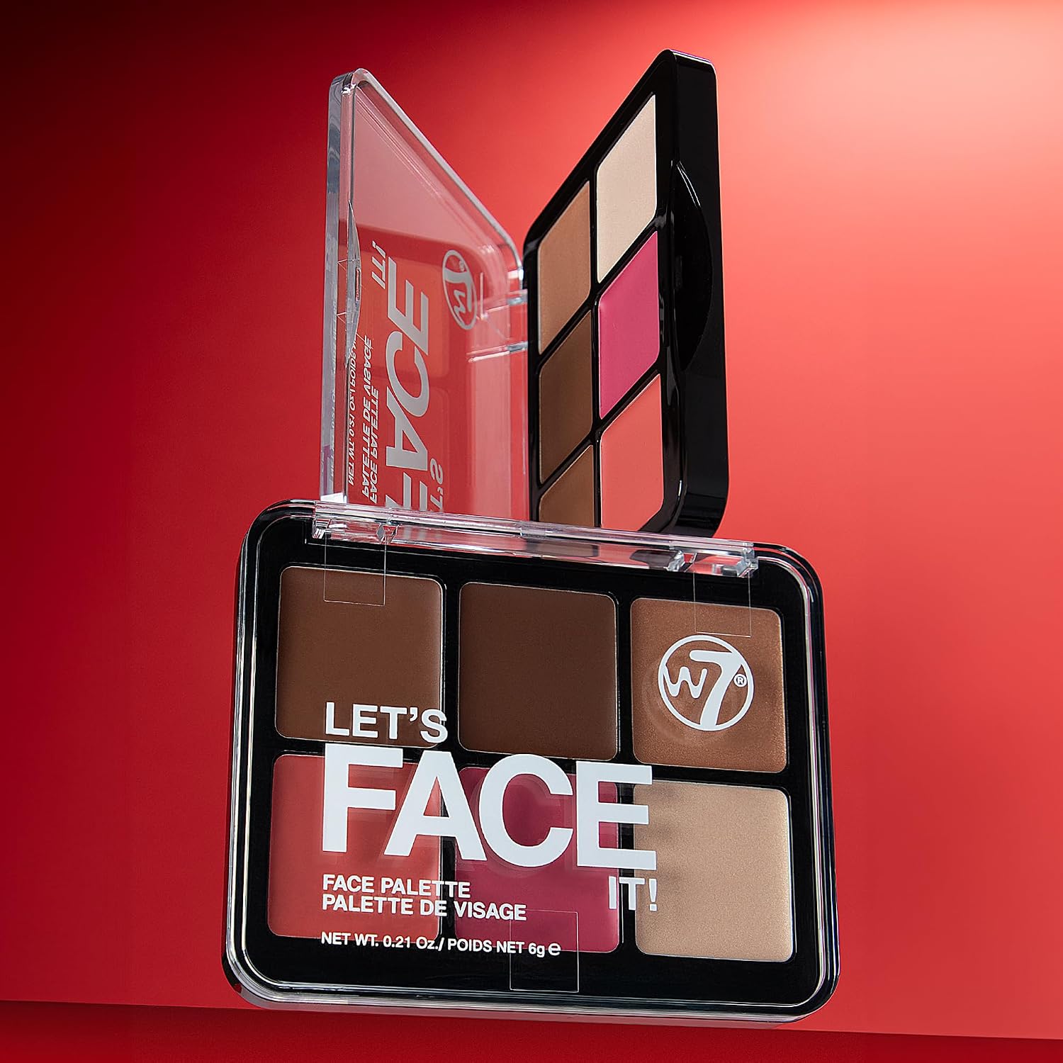 W7 Let's Face It Cream Palette - Light Soft Glow | 6-Pan Bronzer, Blush and Highlight, Creamy Blendable Formula - Image 7