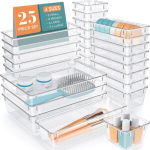 25 PCS Clear Plastic Drawer Organiz...