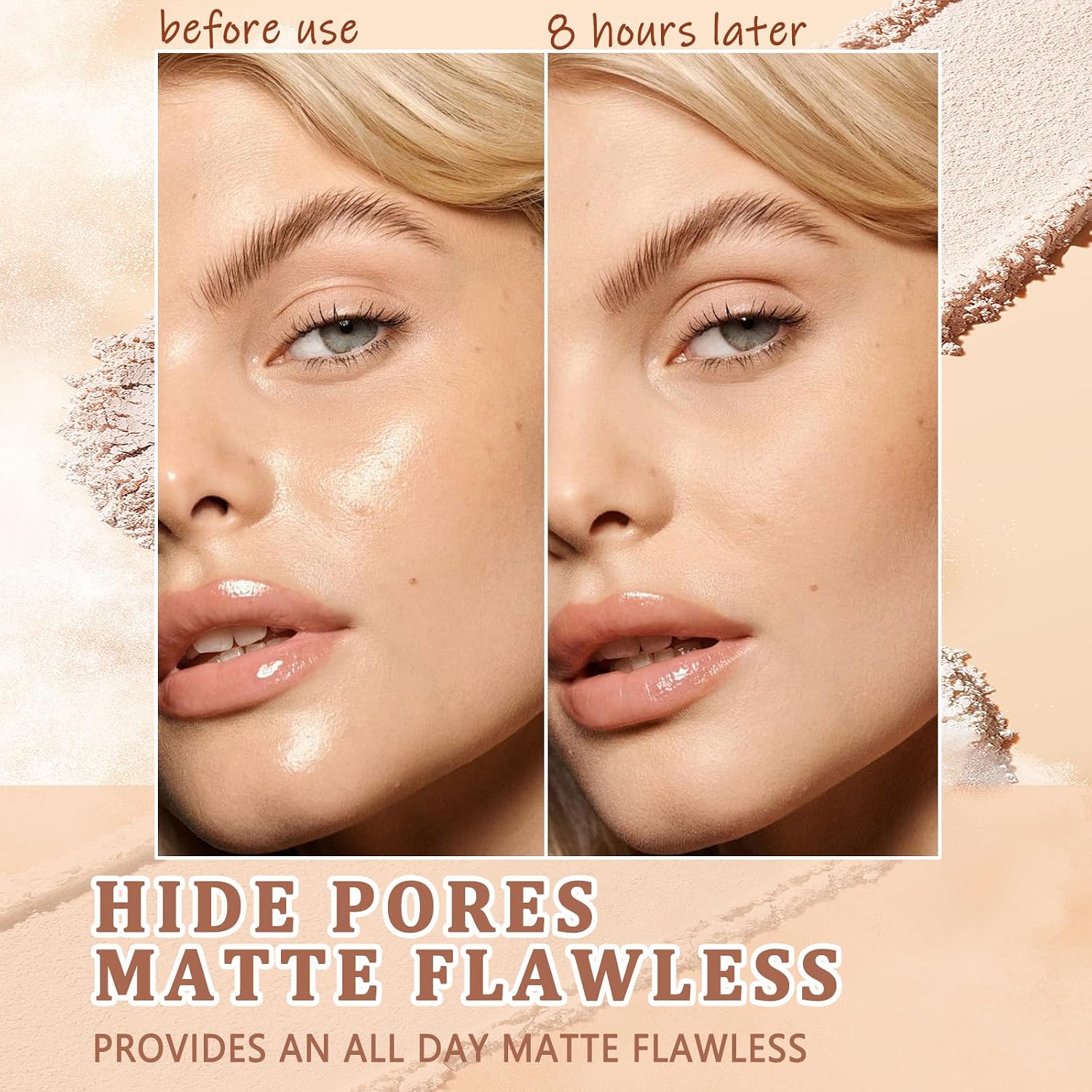 Oil Control Face Pressed Powder,Matte Smooth Flawless Setting Powder Makeup | #02 Waterproof Long Lasting Finishing Powder,Cruelty Free Lightweight Face Cosmetics,0.35Oz(#2-NATURAL BEIGE) - Image 2