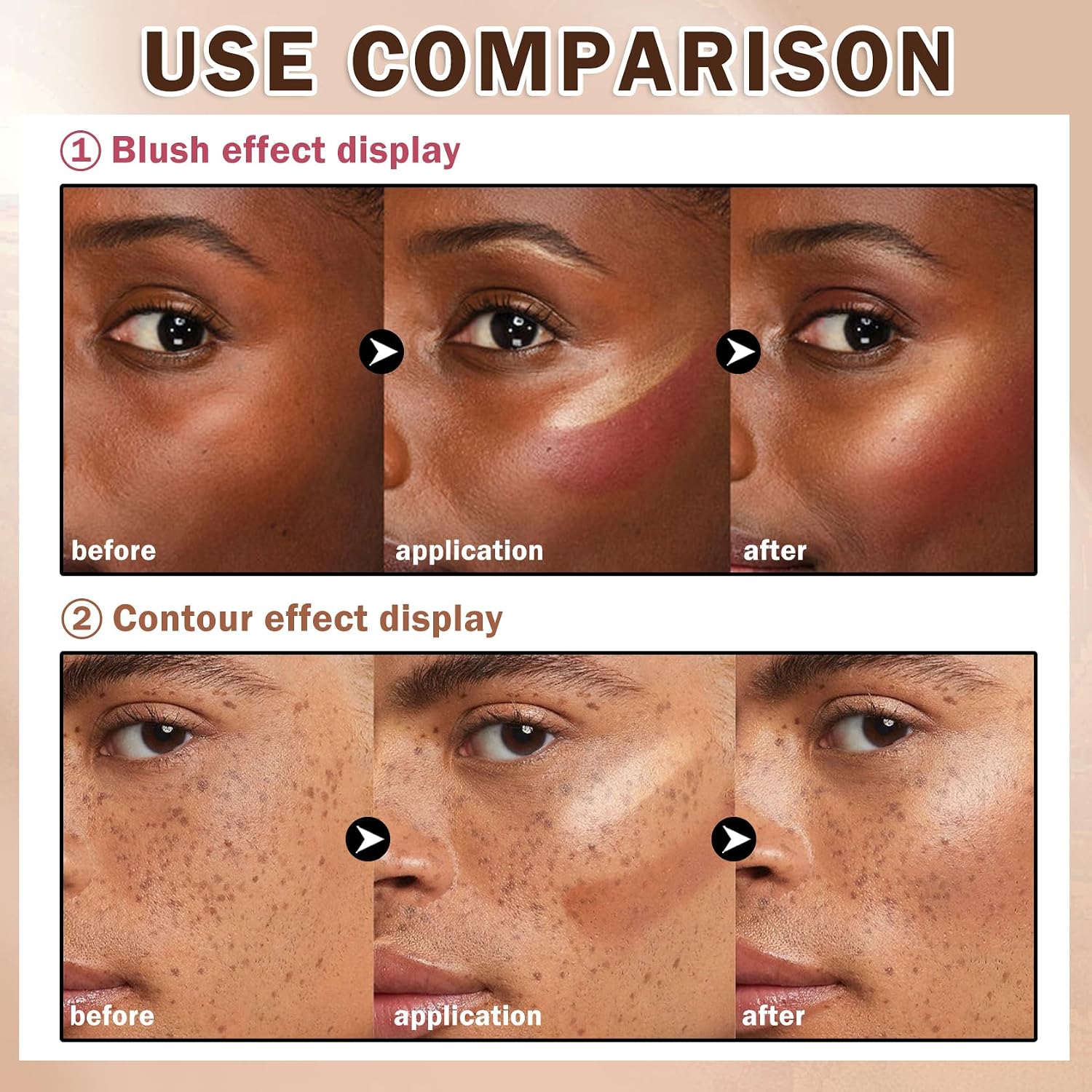 12 Colors Cream Blush Palette Cream Concealer Foundation Palette | Natural Matte Finish Contour Palette with Brush, Creamy Texture, Waterproof, Blendable, Face Makeup Palette for Women - Image 3