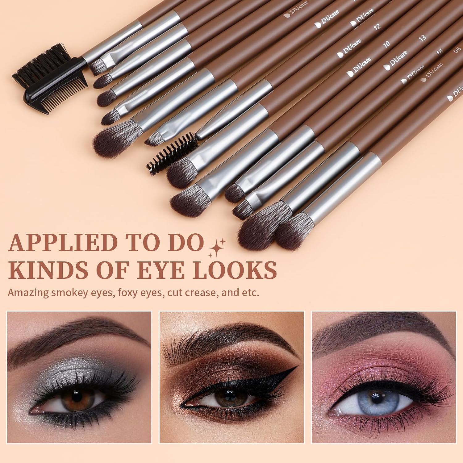 DUcare 22Pcs Makeup Brush Set PRO Makeup Brushes Professional with Bag Premium Synthetic Kabuki Foundation Blending Brush Face Powder Blush Concealers Eye Shadows - Image 6