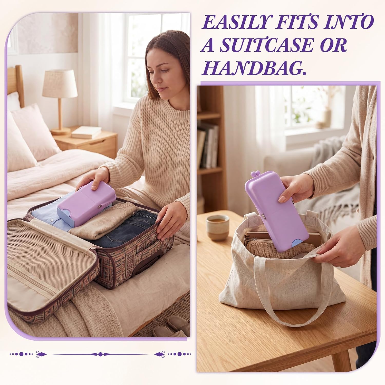 Kacctyen Makeup Brush Case Silicone Standing Makeup Brush Holder,Purple | Silicone Make up Travel Bag with Suction Portable Cosmetic Organizer Phone Stand Pouch for Travel Home Back to School Use - Image 5