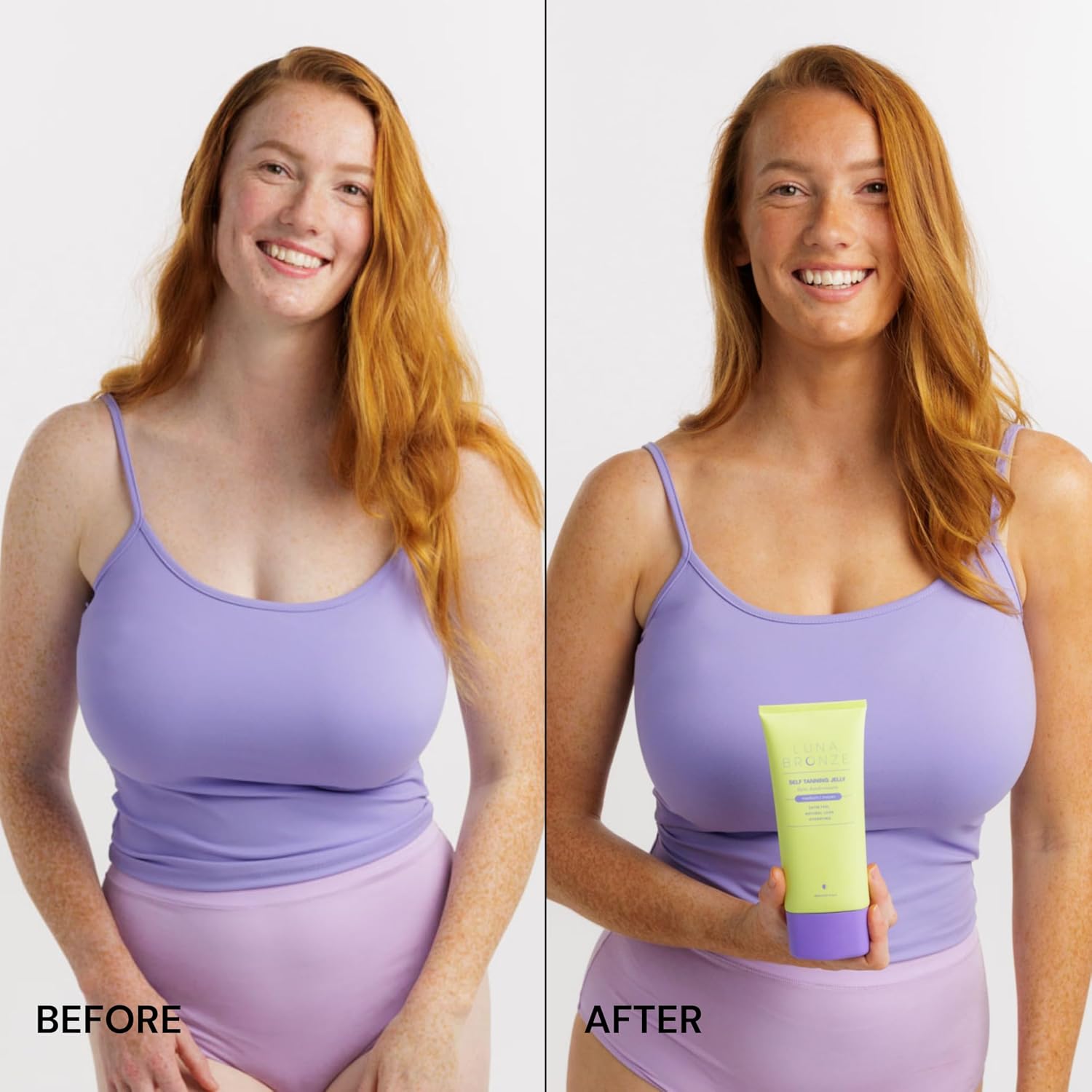 Self Tanning Jelly | Purple Self Tanner with Hyaluronic Acid and Natural DHA | Quick Dry, Non-Sticky, Streak Free | Medium to Deep Tan in 2-8 Hours, Vegan, Cruelty Free (150ml/5.1 fl. oz) - Image 3