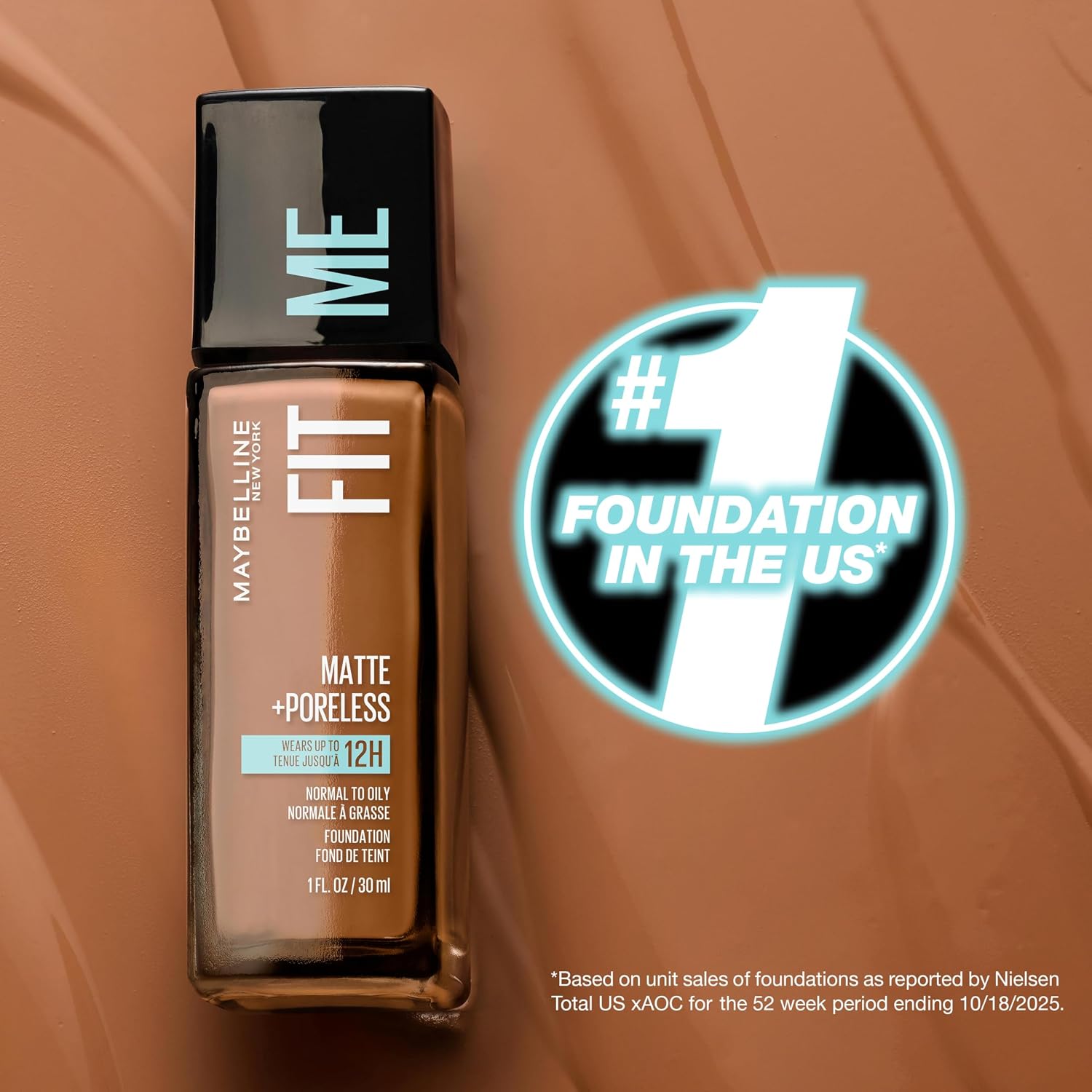 Maybelline Fit Me Matte + Poreless Liquid Oil-Free Foundation Makeup, Natural Ivory, 1 Count (Packaging May Vary) - Image 4