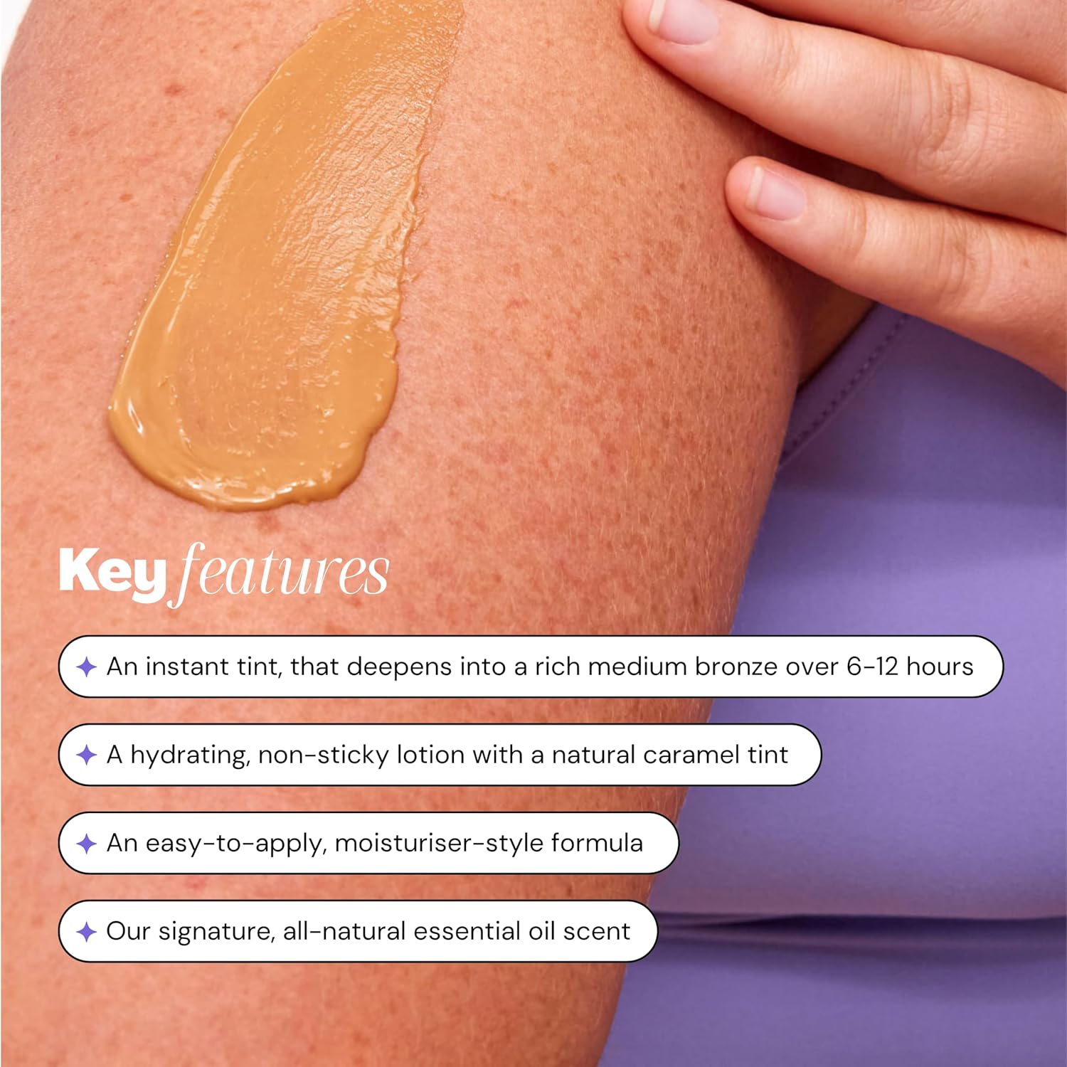 Radiant Self Tanning Lotion | Gradual Sunless Tanner with Natural Caramel Tint | Moisturizing, Non-Irritating for Sensitive Skin | Organic, Vegan, Cruelty Free (150ml/5.07 fl. oz) - Image 3