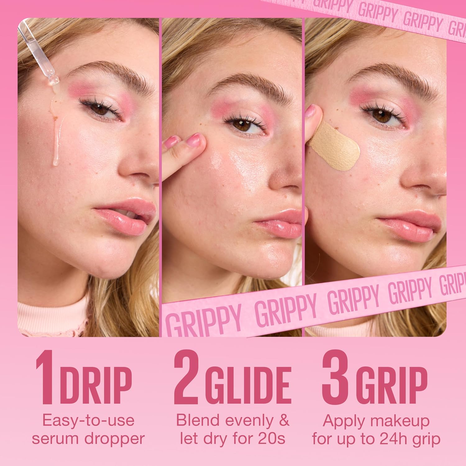 Maybelline Grippy Serum Primer, Hydrating Makeup Primer with 2% Niacinamide For Up To 24HR Make Up Wear, Clear, 1 Count - Image 4