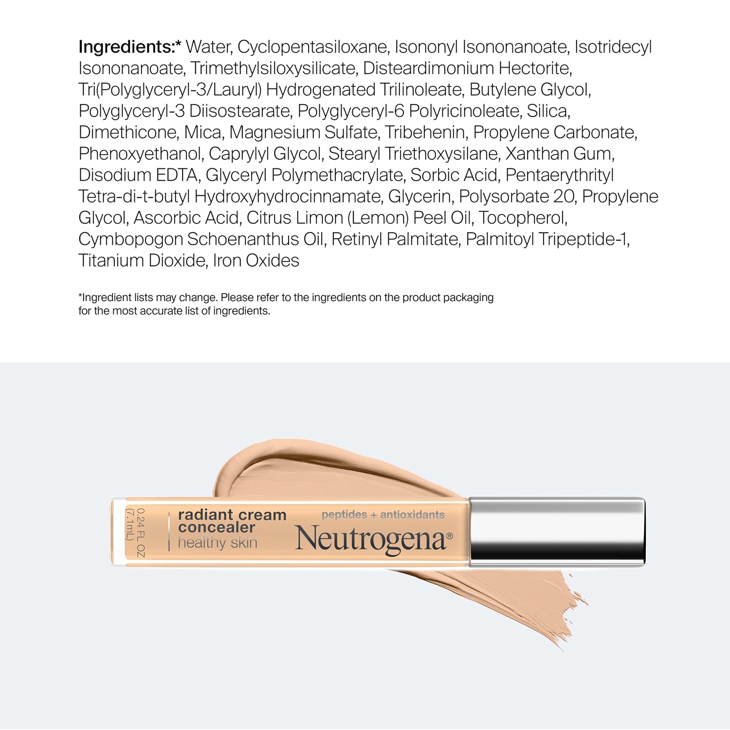 Neutrogena Healthy Skin Cream Concealer Bisque Light/Medium 02, 0.24 fl. oz | Blurs and Conceals Dark Circles, Imperfections, Acne, Blemishes, Under-Eye Brightener - Image 8