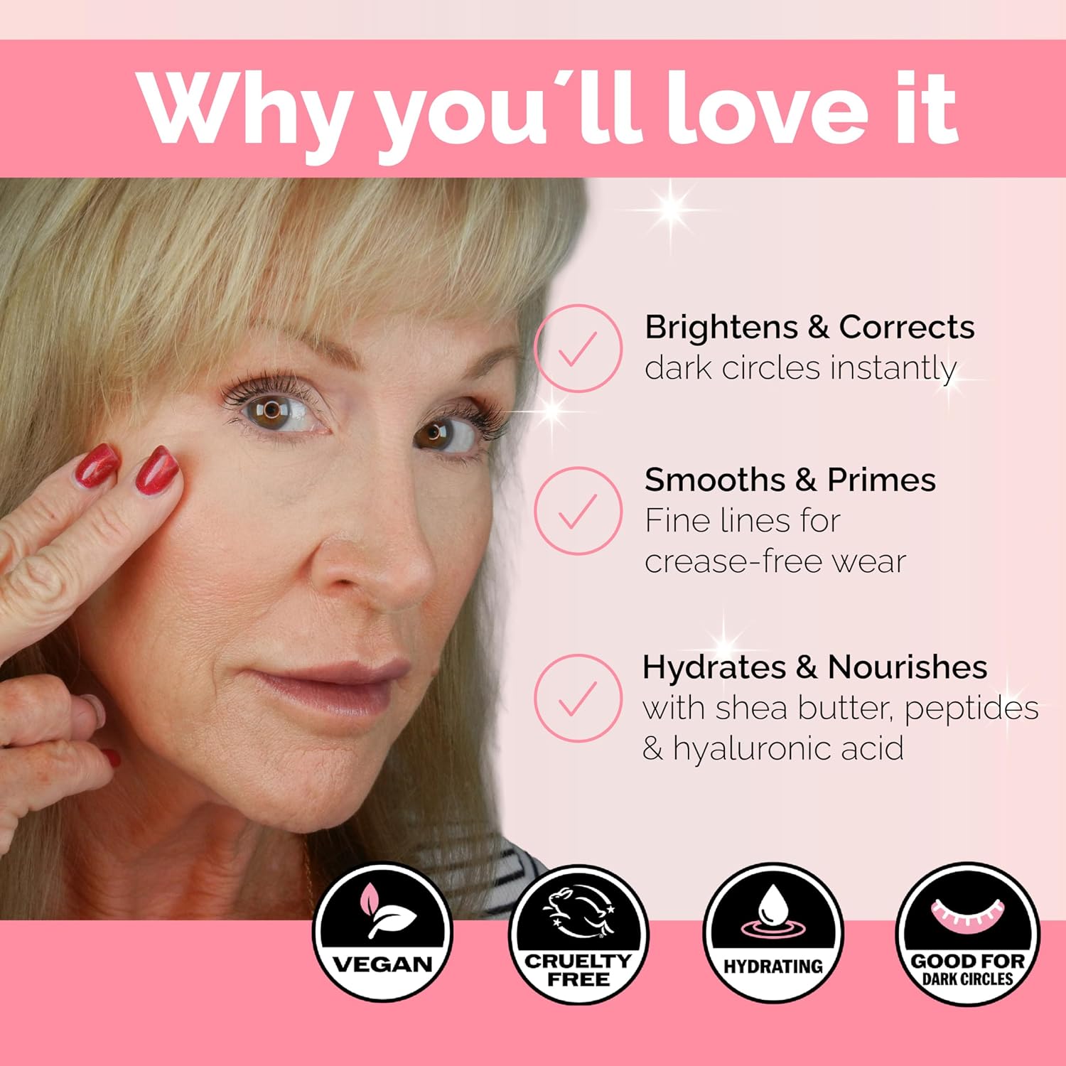 Elizabeth Mott Thank Me Later Under Eye Brightener Base – Pink, 5ml | Under Eye Brightener Base, Color-Correcting, Neutralizes Dark Circles, Helps Concealer Apply Smoothly & Wear Better - Image 3