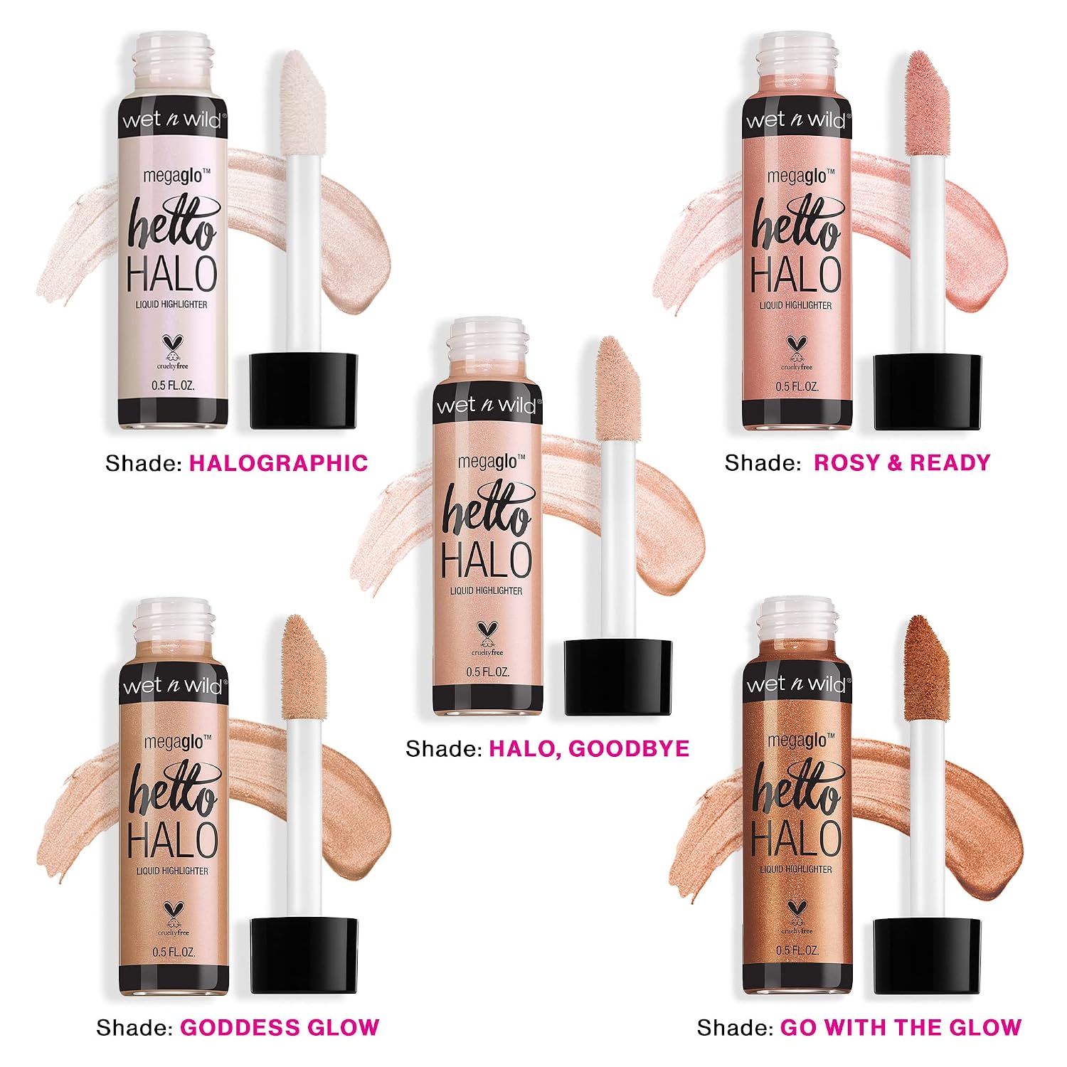 wet n wild MegaGlo Hello Halo Liquid Highlighter Makeup, Shimmer, Rose Gold Halo, Goodbye - Image 7