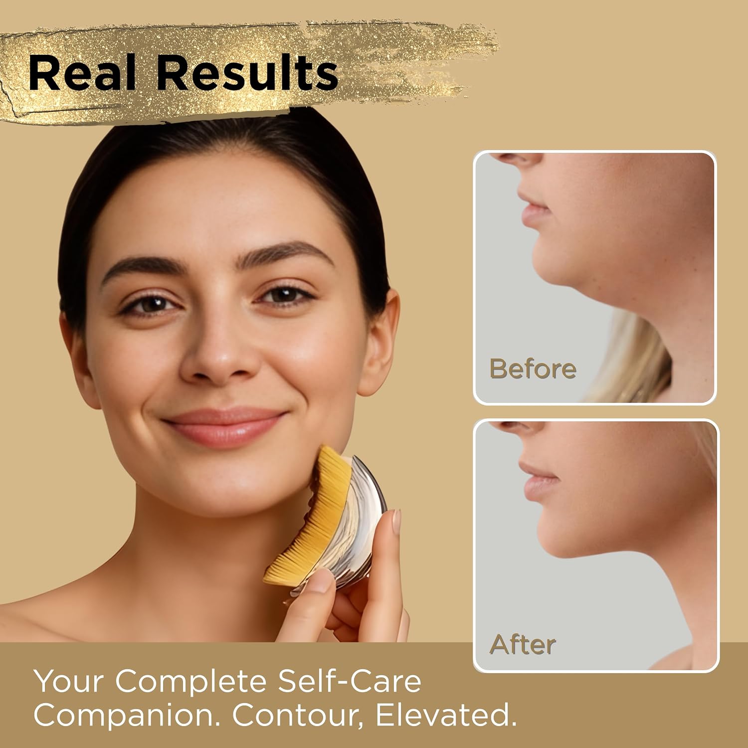 ICON Lymphatic Contour Brush for Face, Face Sculpting Tool for Lymphatic Drainage, Ultra Soft Bristles, Dry Brush, Helps Reduce Look of Puffiness (1 Pack) - Image 2