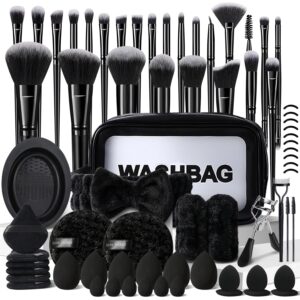 KUORYZAL Black Makeup Brushes Set P...