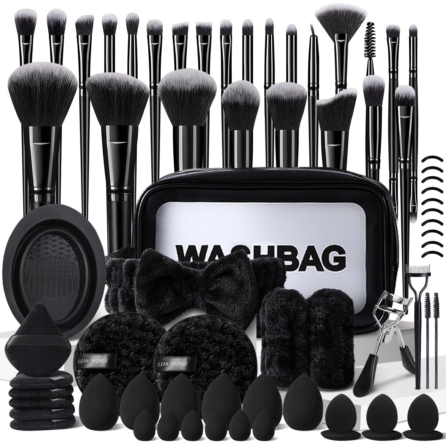 KUORYZAL Black Makeup Brushes Set Professional 70Pcs with Case Premium Synthetic for Foundation Concealer Blush Eyeshadow Powder Contour Makeup Brush Kit Face Eye Make up Brushes & Tools