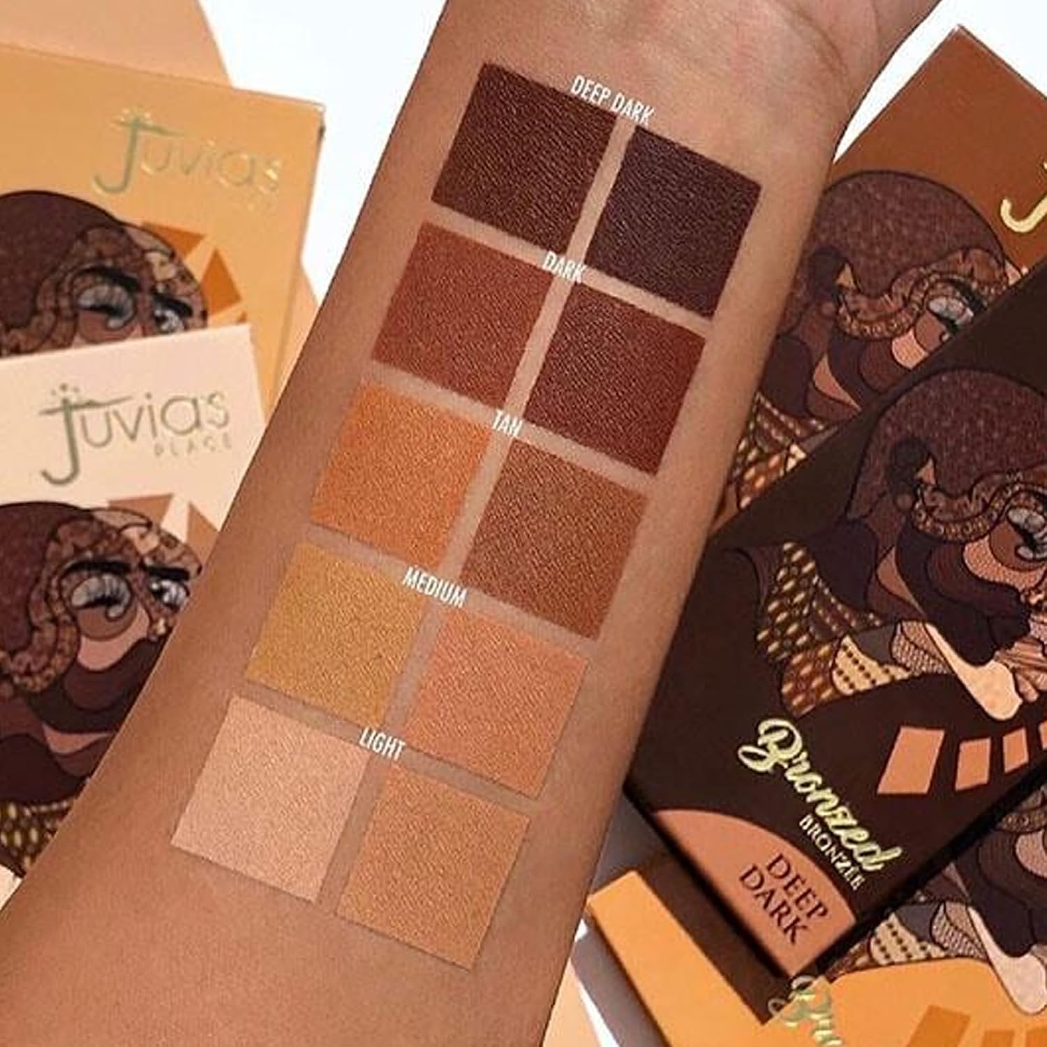 Juvia's Place Duo Bronzer Deep Dark, Soft Matte Bronzer Powder Face Makeup | Long-Wearing & Buildable Bronzing Powder - Dual-Shade Make Up Palette for Natural Warmth and Face Definition - Image 3