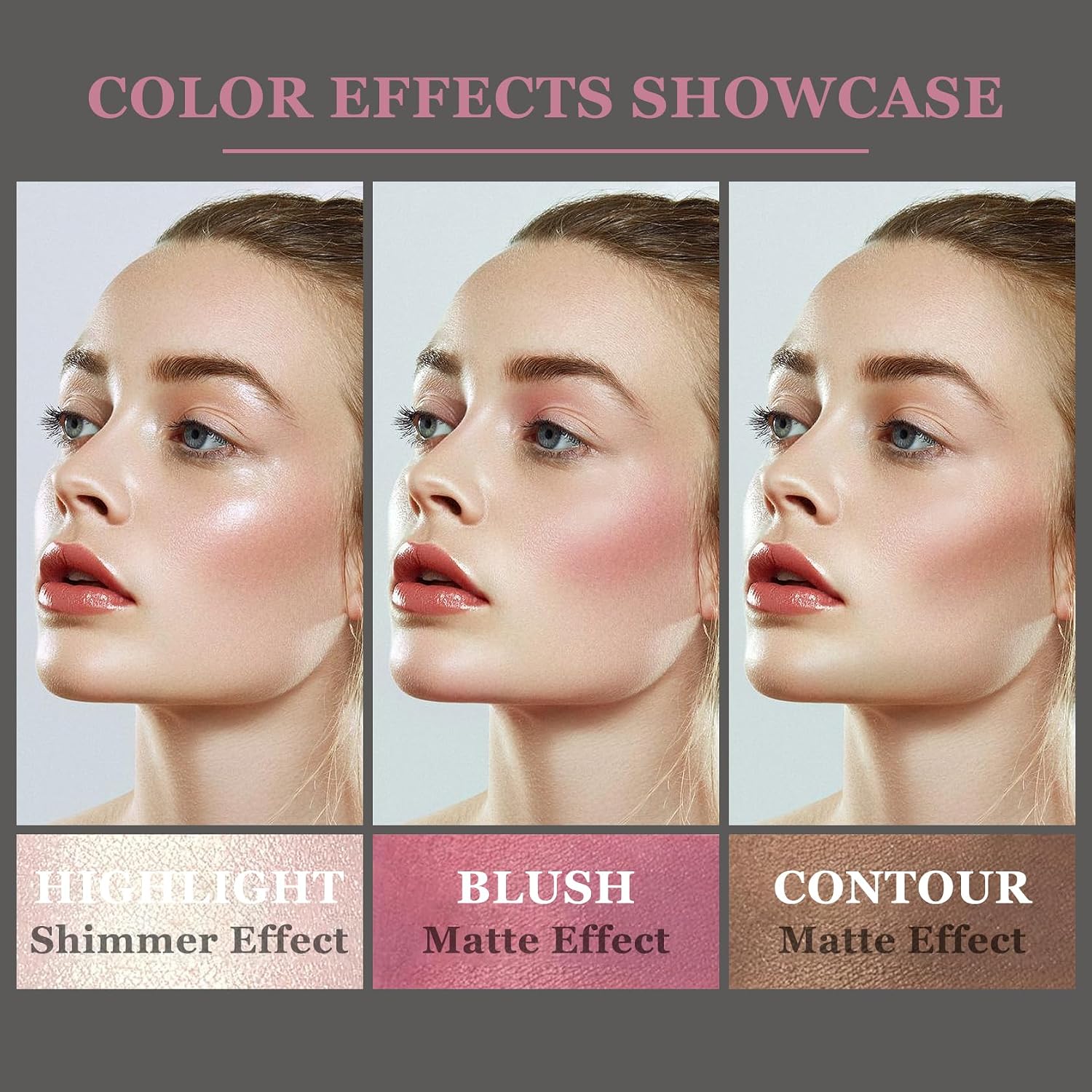 3Pcs Cream Contour Stick Makeup Kit with Makeup Brush,Shades with Highlighter,Brush Stick,Cream Bronzer for Sculpt the Cheeks,Long-lasting Waterproof Lightweight Contour Set - Image 3