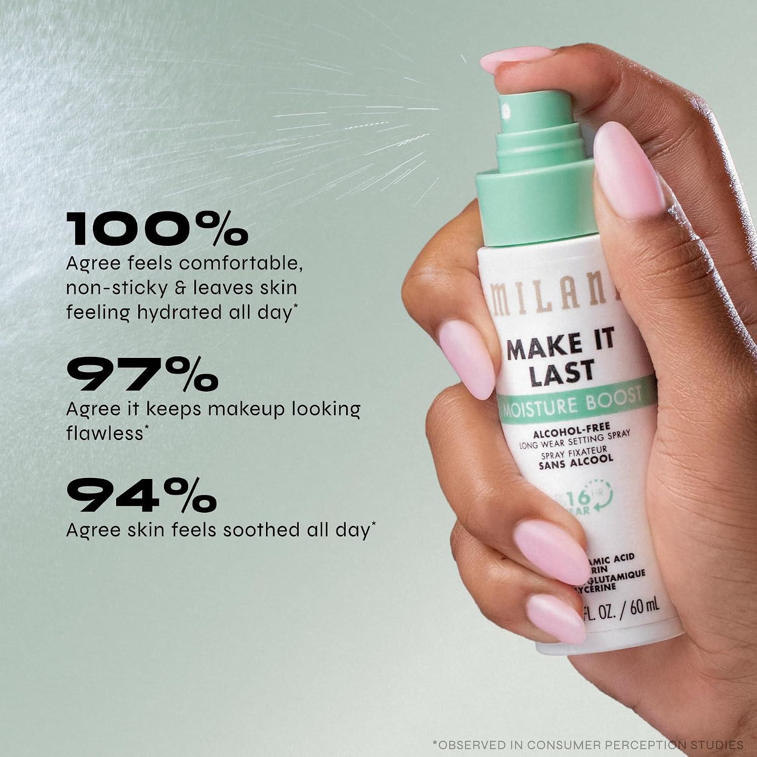 Milani Make It Last Moisture Boost Makeup Setting Spray - Alcohol Free | Fragrance-Free Makeup Setting Spray For Sensitive Skin. Designed To Soothe, Hydrate & Refresh. Water-Proof, Non-Sticky - Image 5