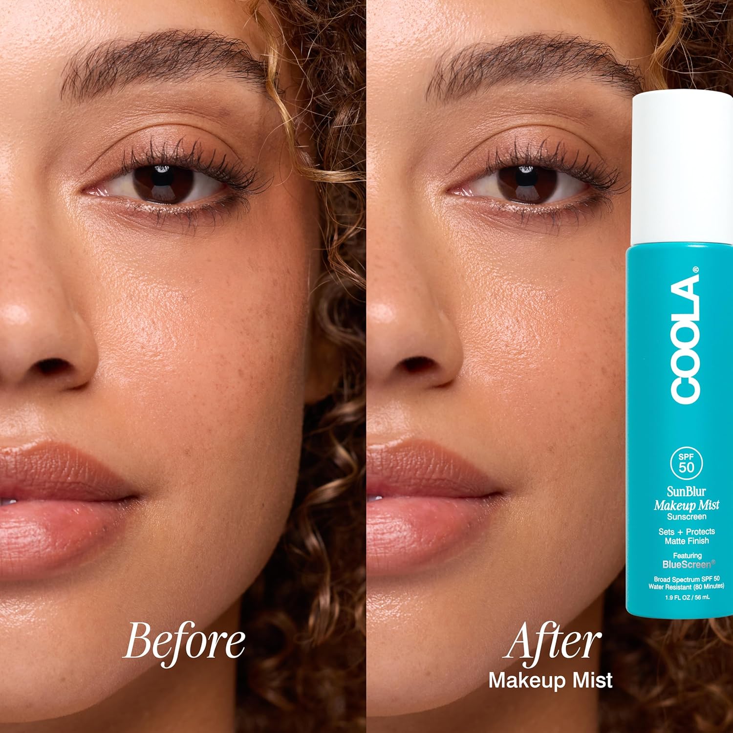 COOLA SunBlur Matte Makeup Setting Spray SPF 50, Face Sunscreen, 1 fl oz | Organic Weightless Setting Mist, Locks in Makeup & Blurs Pores, Water Resistant, Controls Shine, Dermatologist Tested - Image 6