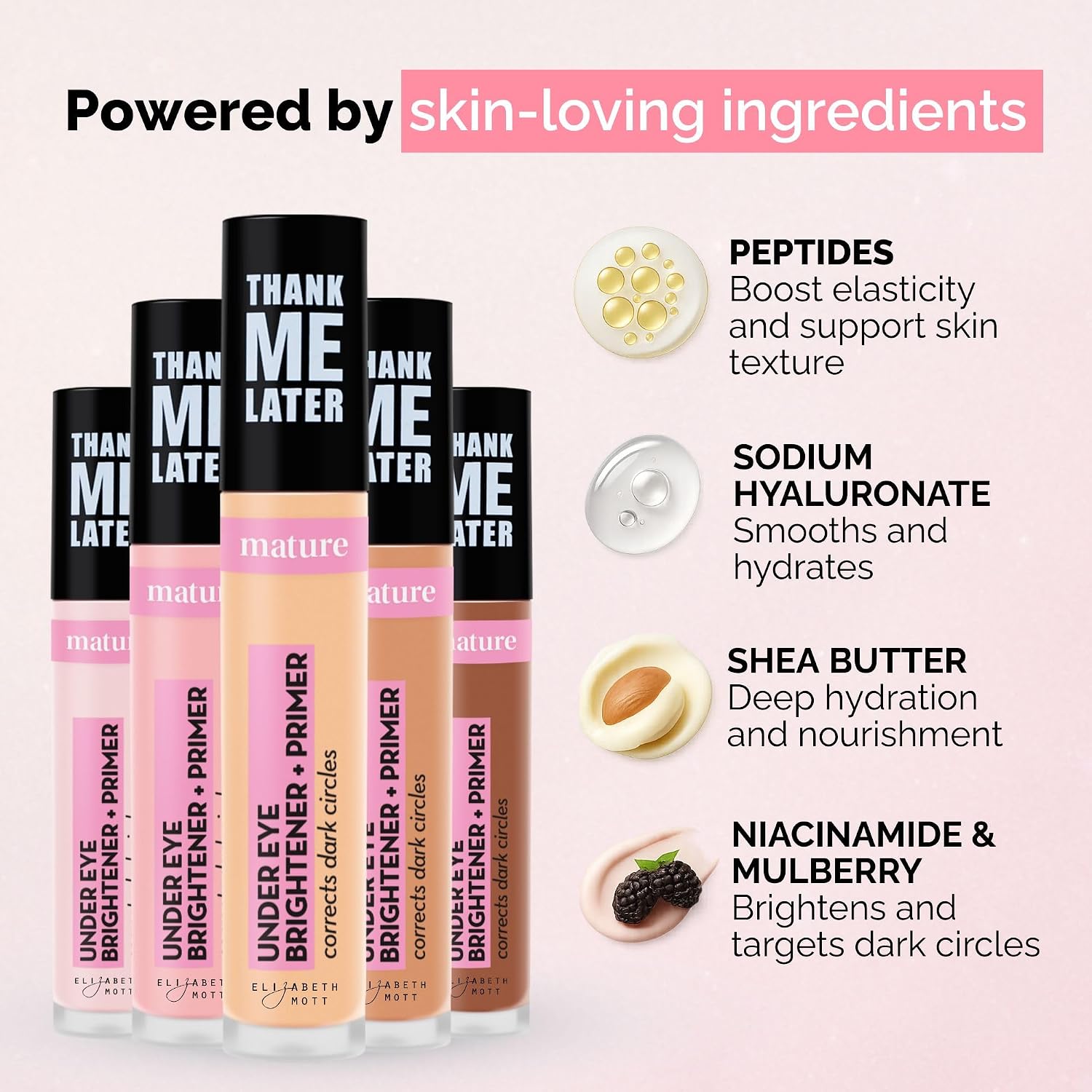 Elizabeth Mott Thank Me Later Under Eye Brightener Base – Pink, 5ml | Under Eye Brightener Base, Color-Correcting, Neutralizes Dark Circles, Helps Concealer Apply Smoothly & Wear Better - Image 8