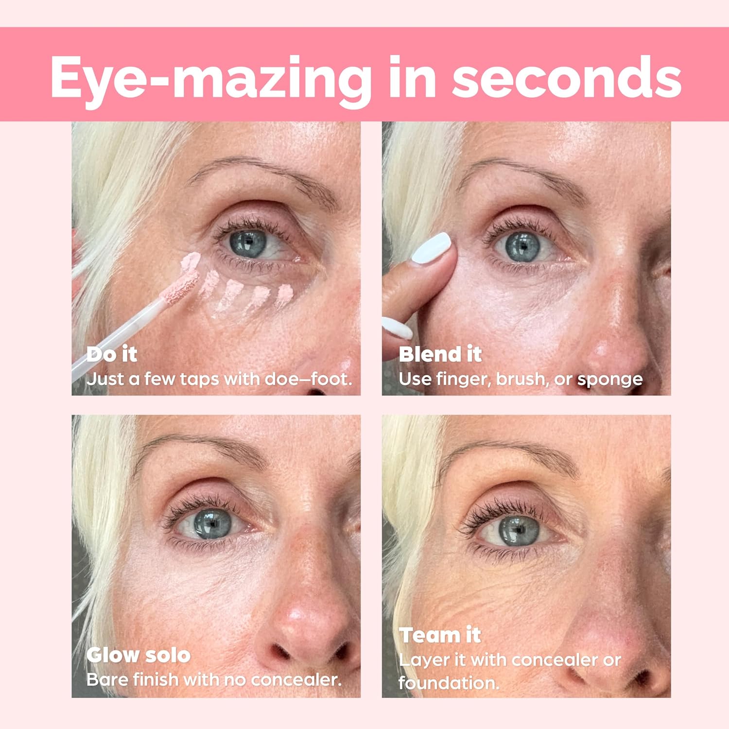 Elizabeth Mott Thank Me Later Under Eye Brightener Base – Pink, 5ml | Under Eye Brightener Base, Color-Correcting, Neutralizes Dark Circles, Helps Concealer Apply Smoothly & Wear Better - Image 5