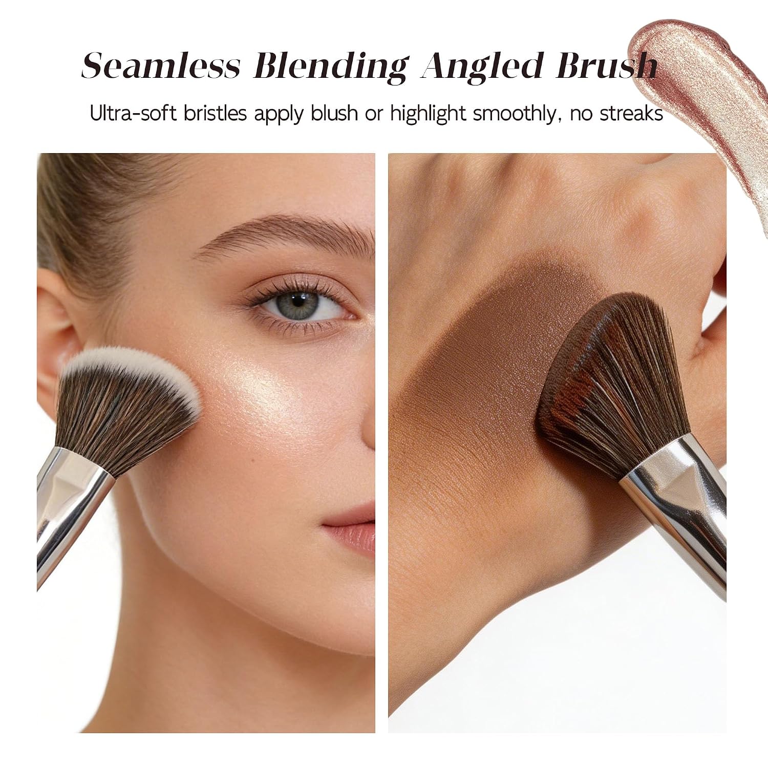 Angled Blush Brush, Bronzer Brush, Contour Brushes For Makeup, Angled Makeup Brush for Natural, Streak-Free Finish, Soft Dense Bristles Vegan &Cruelty-Free, Ideal For Liquid Cream And Powder Cosmetics - Image 4