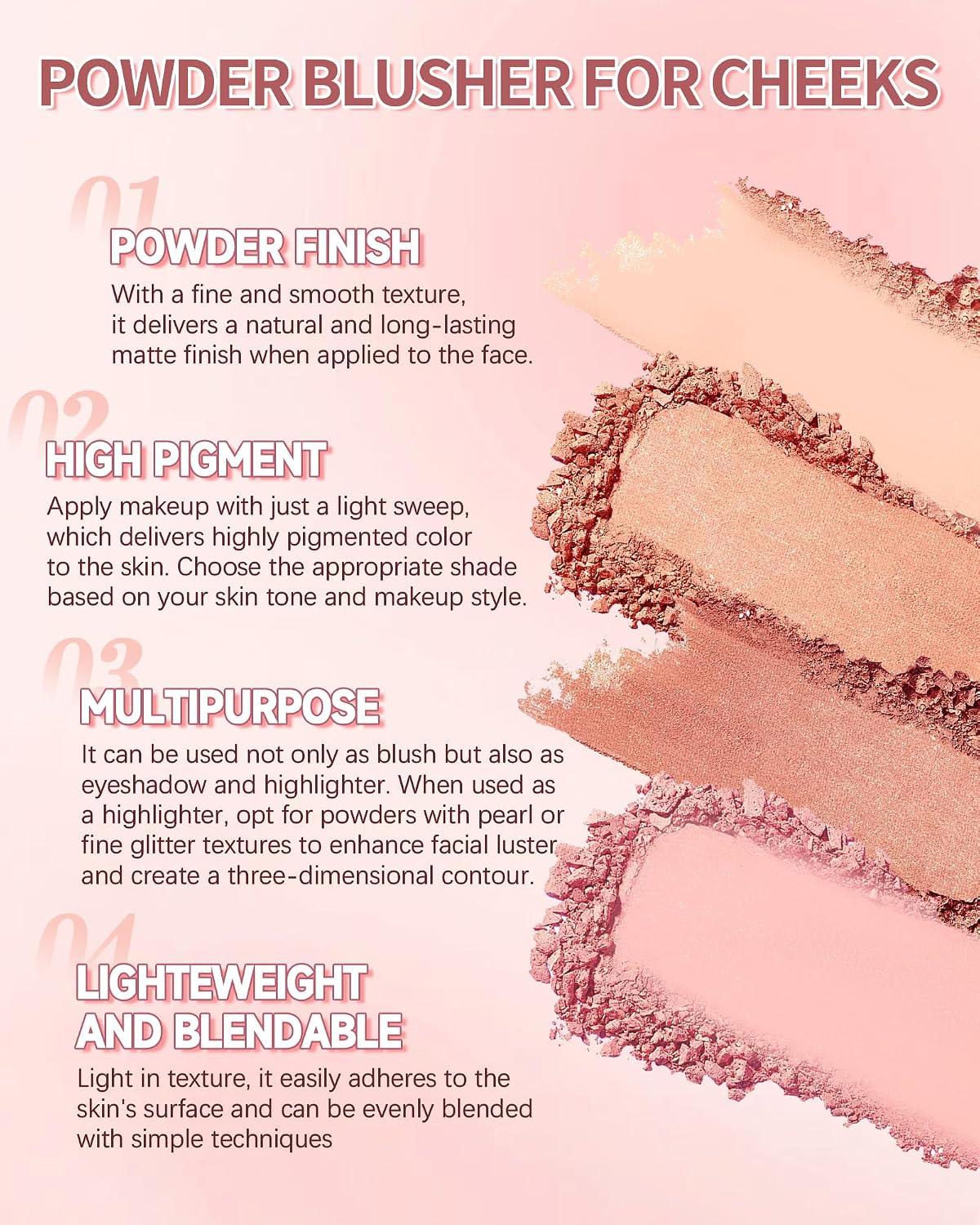 Blush Palette,Nude Peach Pink Powder Blush,Blusher Contour for Women Cheeks | Matte Face Blush Palett with Brush,2Colors Long Lasting Facial Beauty Cosmetic,Thanksgiving Christmas Makeup for Women Girl - Image 3