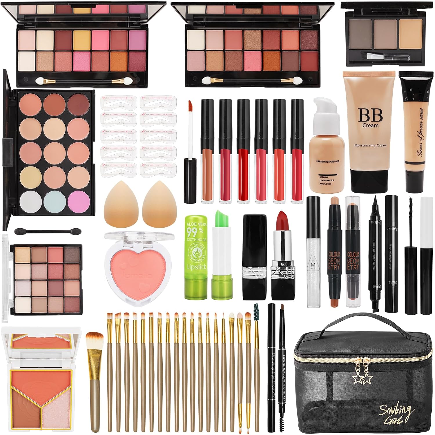 Makeup Kit for Teens & Girls, Makeup Gift Set for Beginners Teenager, Makeup Essential Bundle Includes Foundation Eyeshadow Contour Palette Lipstick Eyeliner Mascara Cosmetic Brush Set