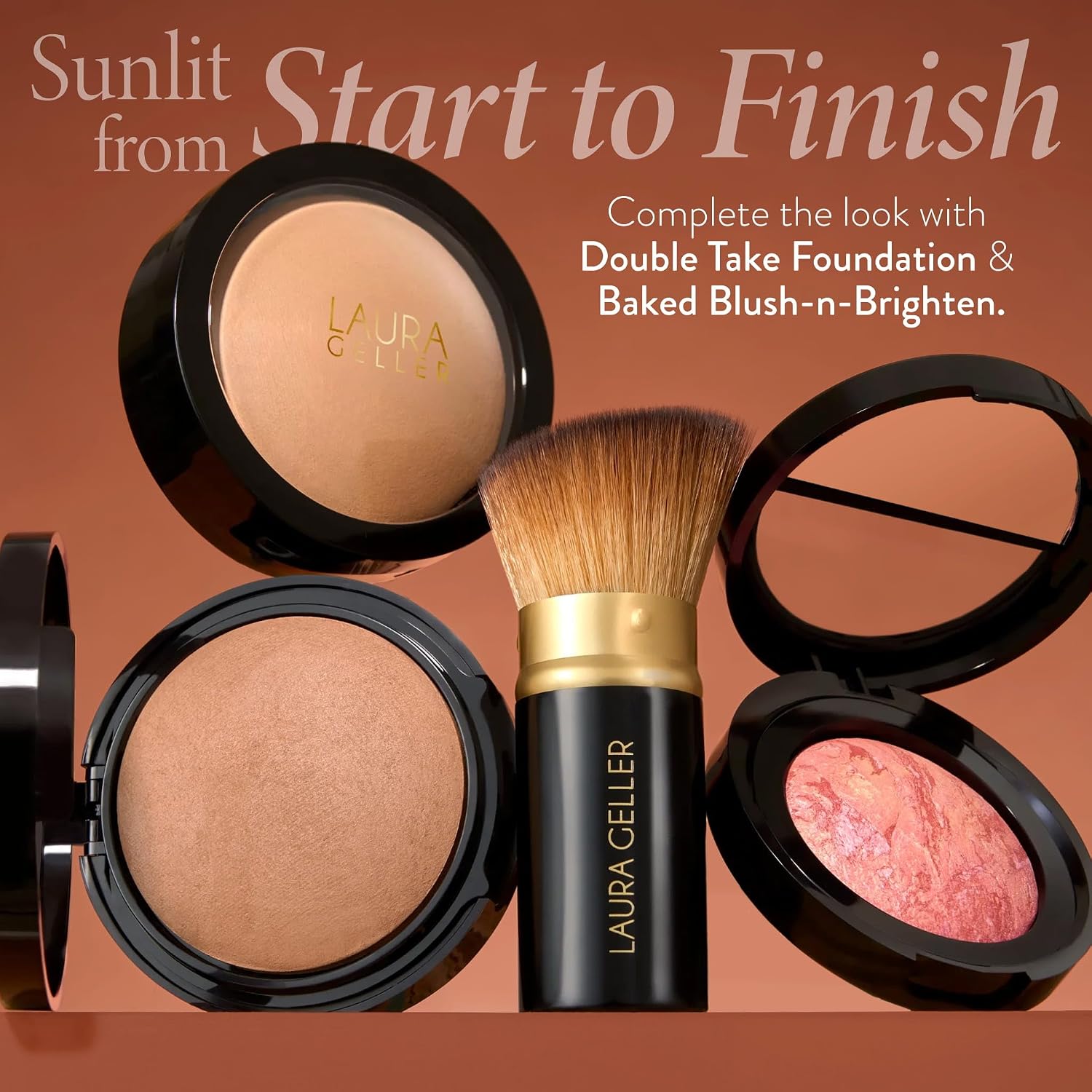 LAURA GELLER NEW YORK Double Take Baked Bronzer for Mature Skin, Medium | Matte Bronzing Powder for Natural-Looking Warmth & Soft Contour, Buildable Color, Never Orangey Finish - Image 8