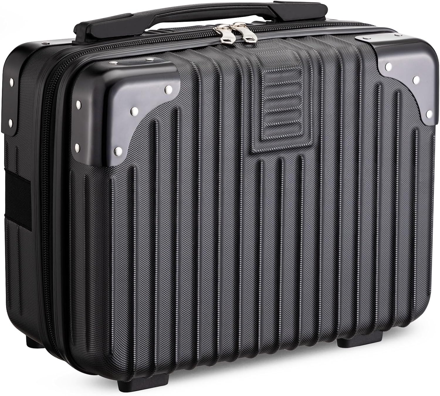 Noverlife 14in Portable Hard Shell Cosmetic Travel Case with Elastic Strap | Pressure-proof ABS Carrying Cosmetics Suitcase, Small Travel Hand Luggage with Elastic Band, Portable Makeup Travel Case - Image 8
