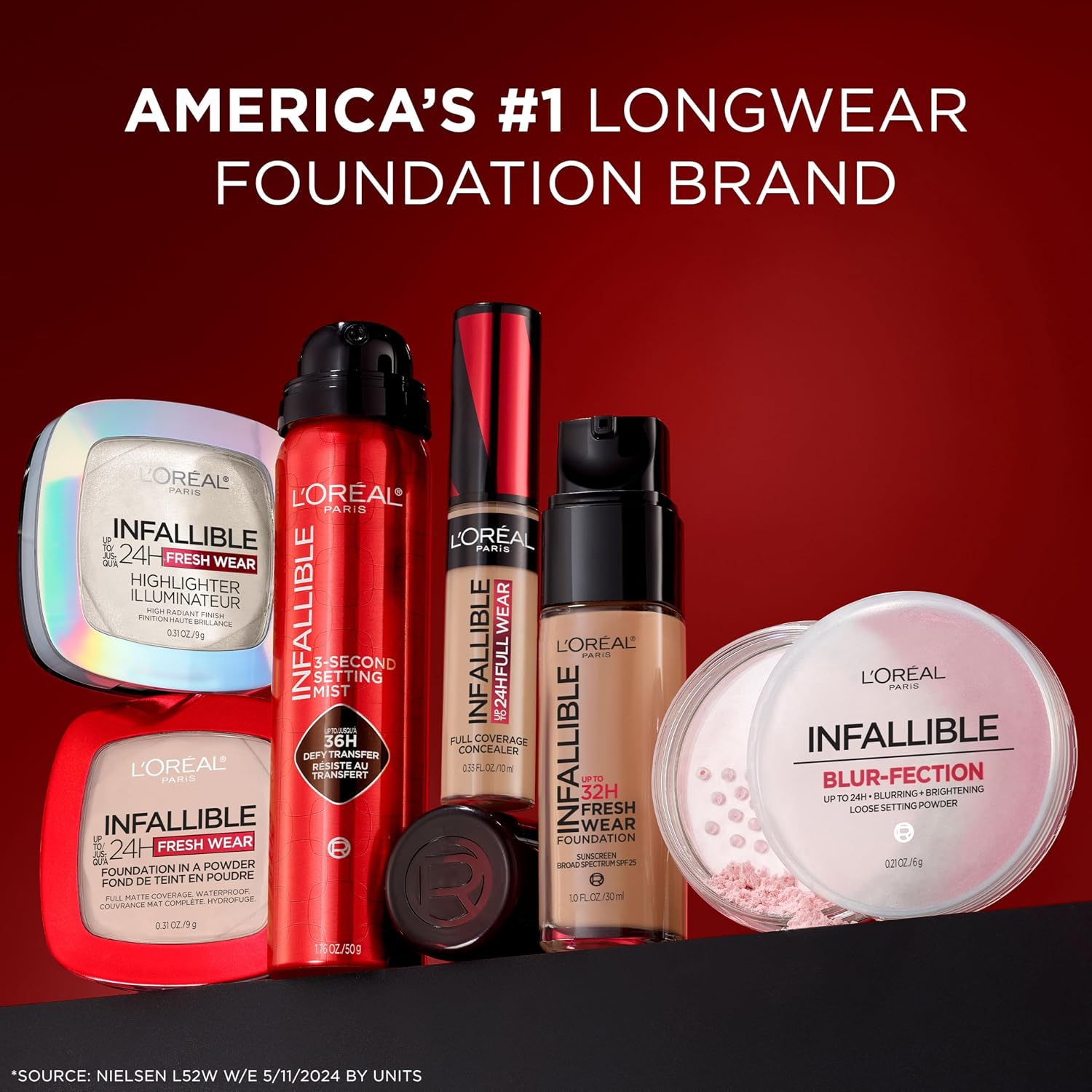 L'Oreal Paris Infallible Blur-fection Longwear Loose Setting Powder, Blurring Face Powder With Up to 24HRs of Wear, Brightening Deep Pink, 1 Kit - Image 9