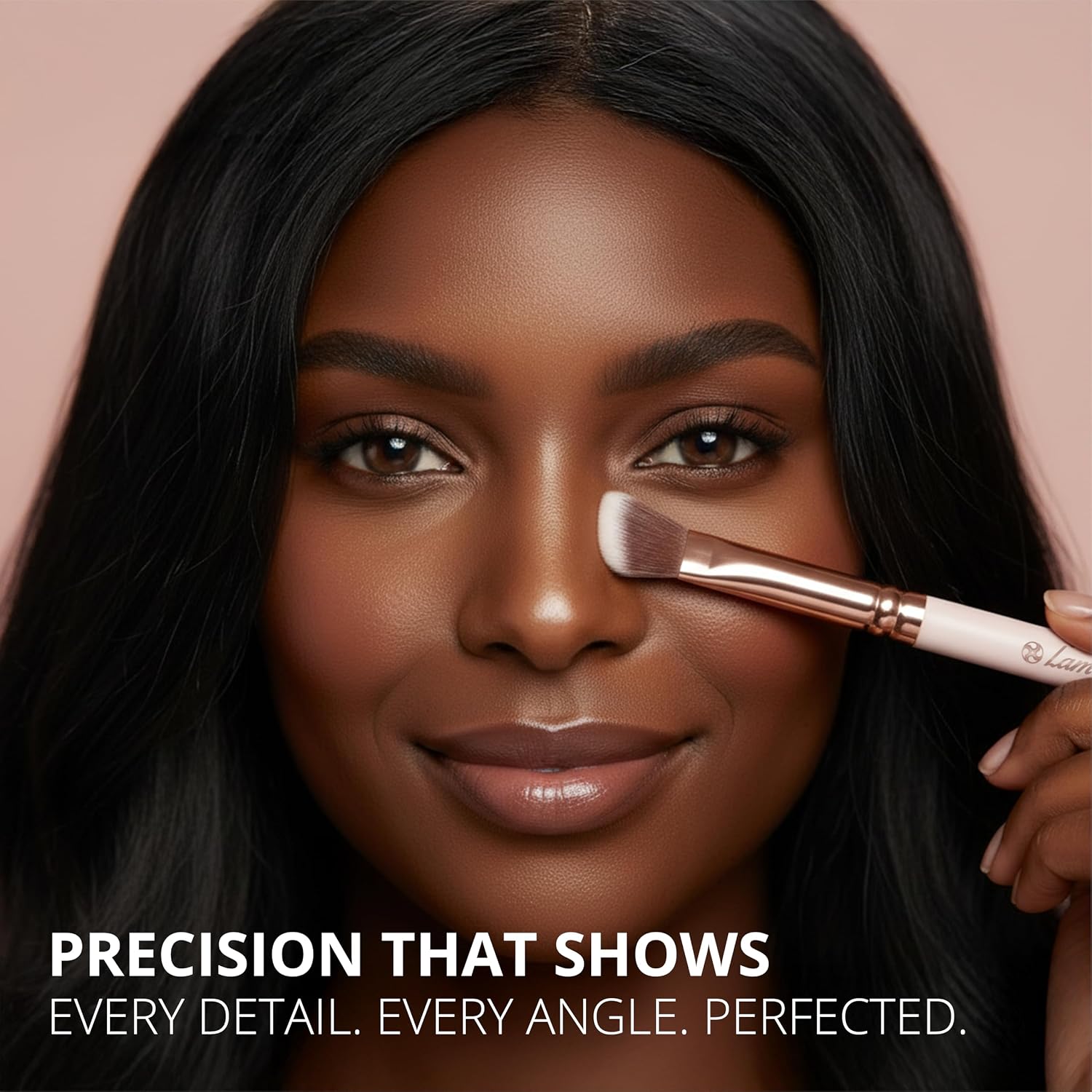 Lamora Pro Face Contour Brush Set - Contouring Sculpting & Highlighting Kit | Cream Blush Highlighter Powder Flat Nose Cheek Round Small Angled Fan Tapered Precision Kabuki Foundation Makeup Brushes - Image 12